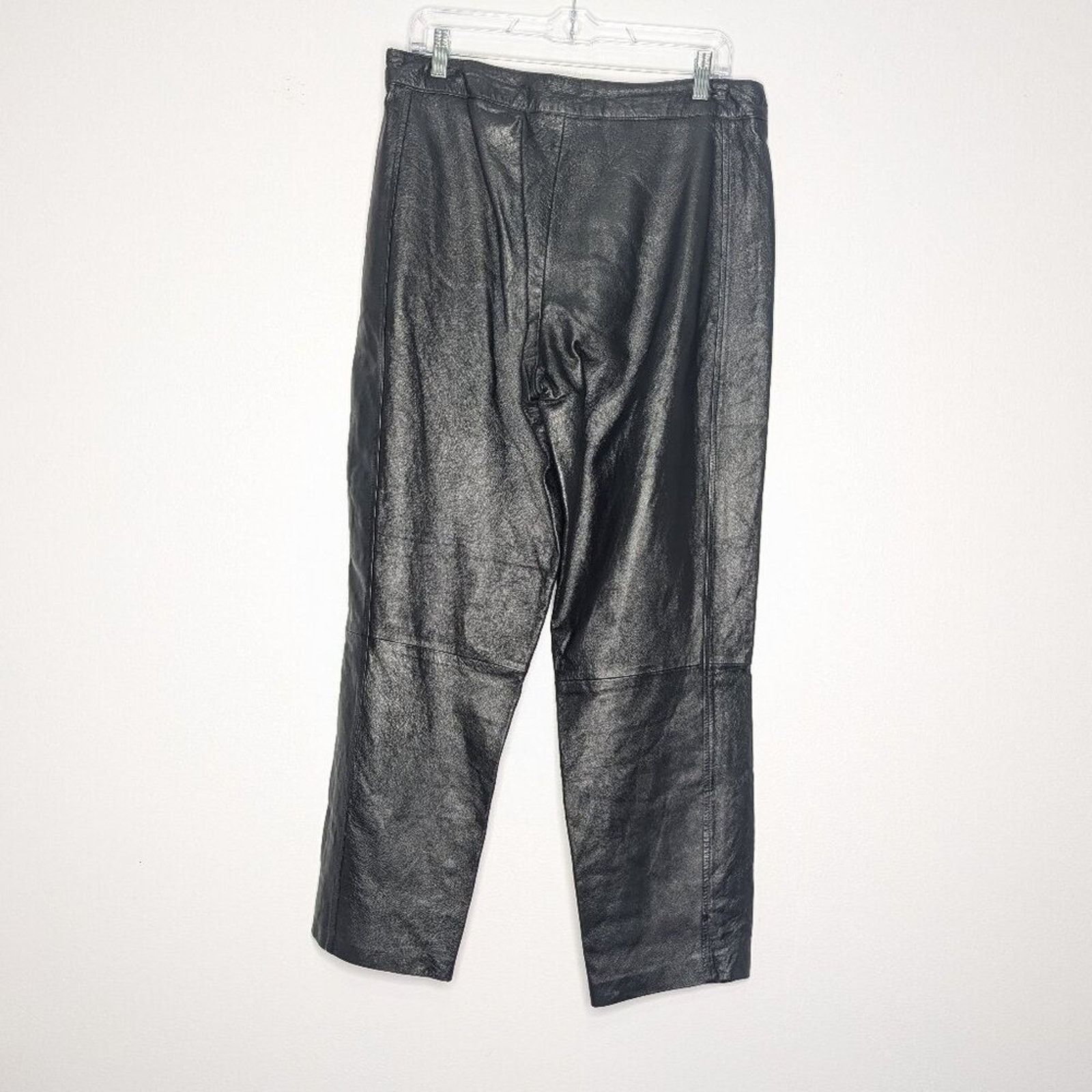 Vintage Bagatelle Vintage 90s Black Leather Pants High Waist Size 12 Size 34" / US 12 / IT 48 - 2 Thumbnail