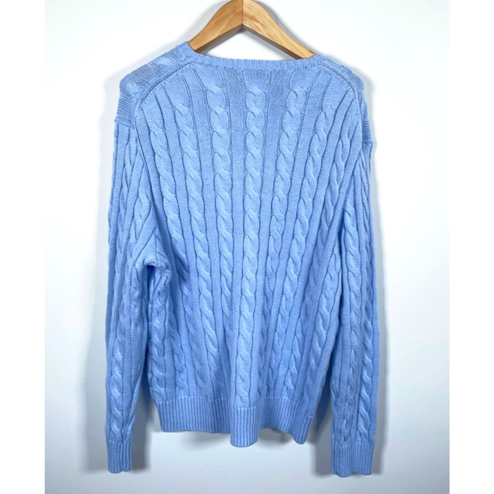 Polo Ralph Lauren Polo Ralph Lauren Sweater Men XL Blue Cable Knit 100% Cotton Crewneck Size US XL / EU 56 / 4 - 2 Thumbnail