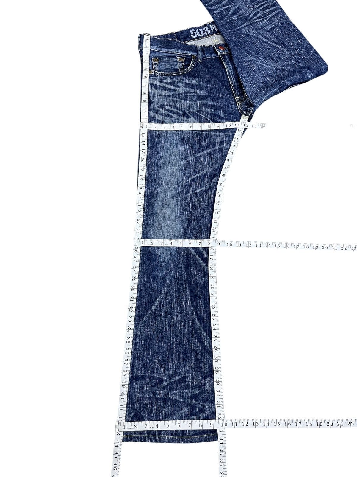 Edwin Vintage Edwin 503 FLARE Grunge Heavy Whisker Blue Denim