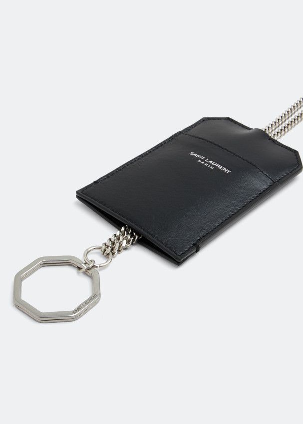 Saint Laurent Paris o1s1wg111124 Size: OS / Leather Chain Cardholder in Black Size ONE SIZE - 2 Thumbnail