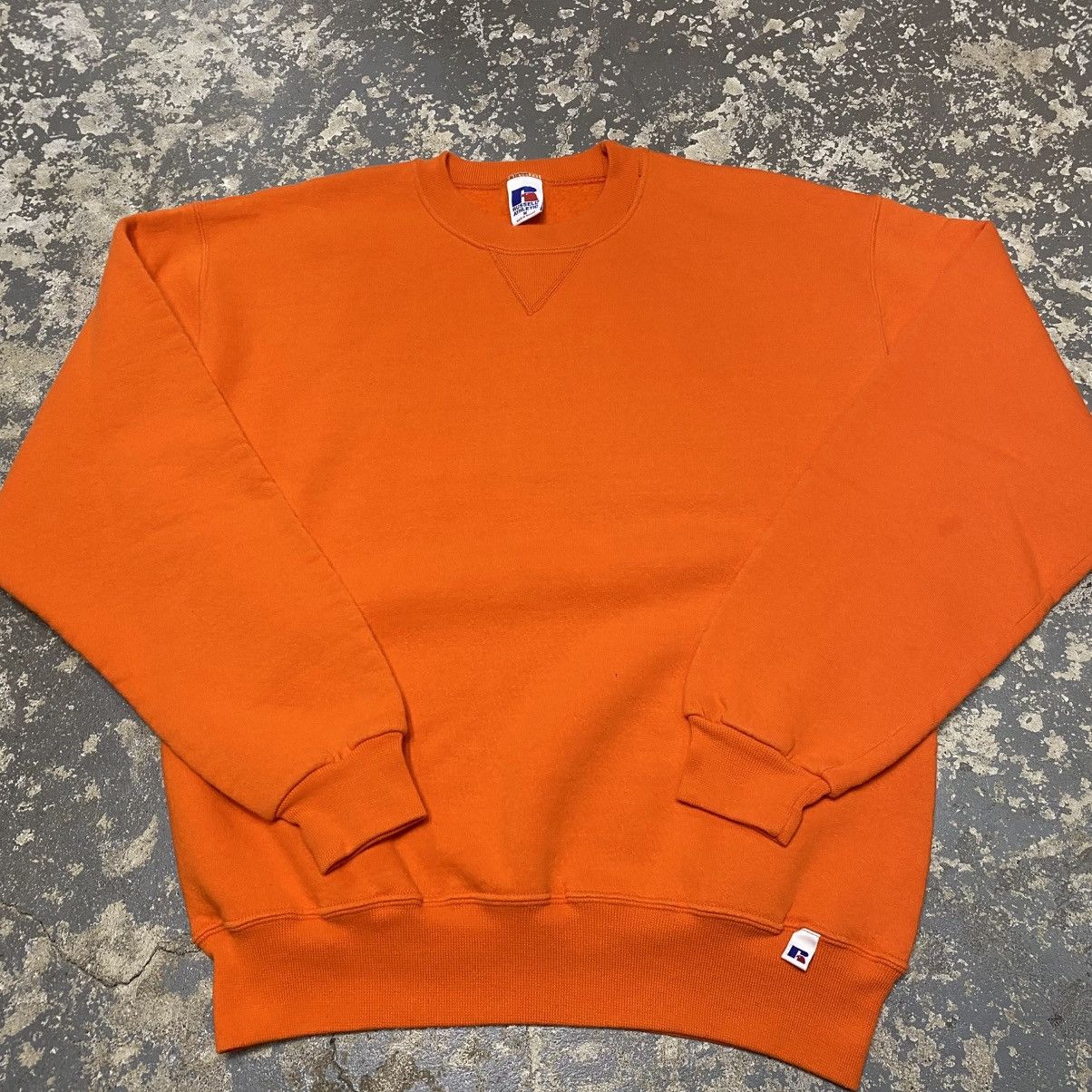 Russell Athletic × Vintage Vintage Russell Athletic Orange Blank Crewneck Hoodie Size US M / EU 48-50 / 2 - 9 Thumbnail