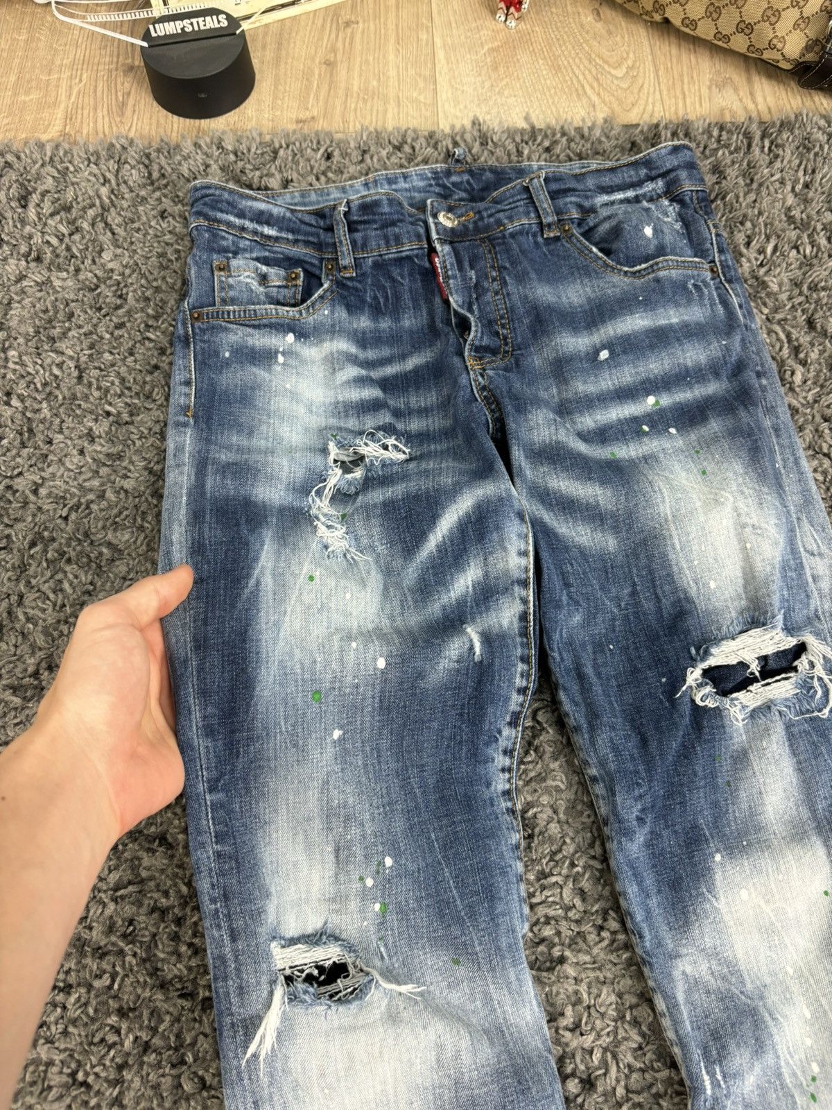 Dsquared2 Luxury Distressed Faded Denim Jeans Dsquared Hype Slim Size US 32 / EU 48 - 7 Thumbnail