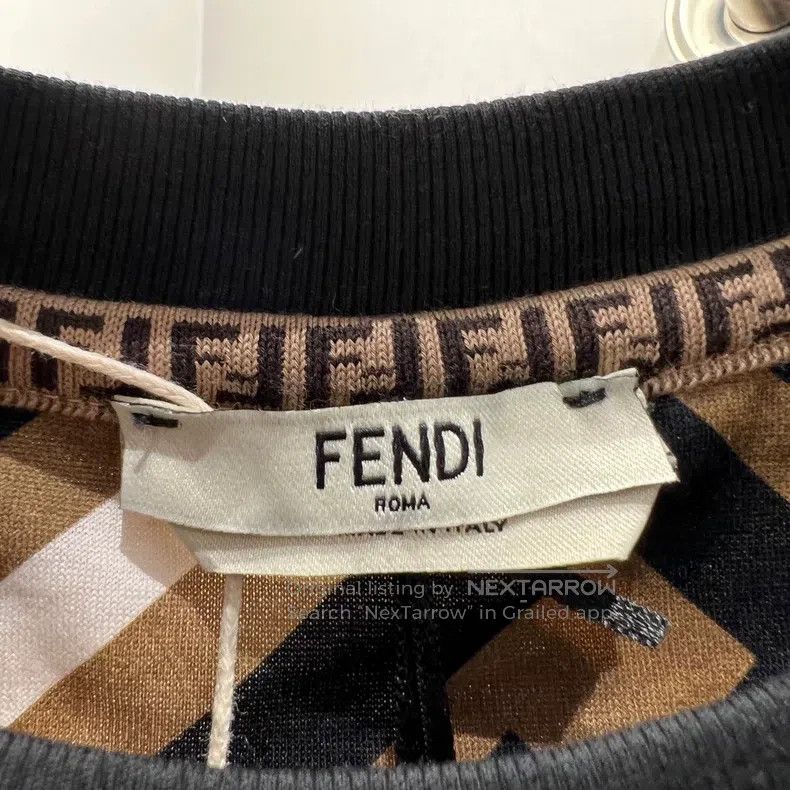 Fendi Fendi Color-Blocked Full Print Logo Printed Short Sleeve T Size S / US 4 / IT 40 - 3 Thumbnail