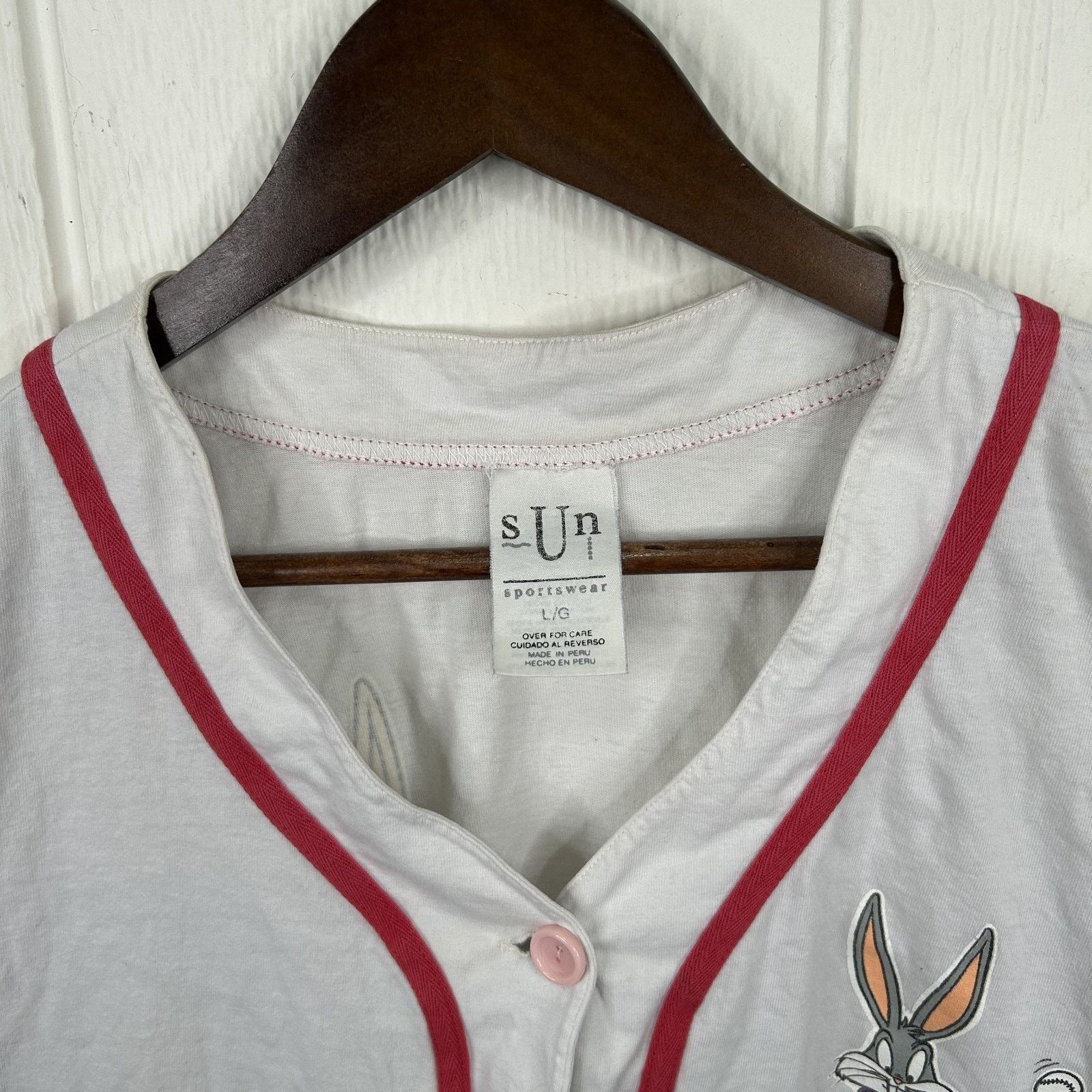 Other Vintage Bugs Bunny & Taz Button-Up Baseball Style Tee Large Size US L / EU 52-54 / 3 - 3 Thumbnail