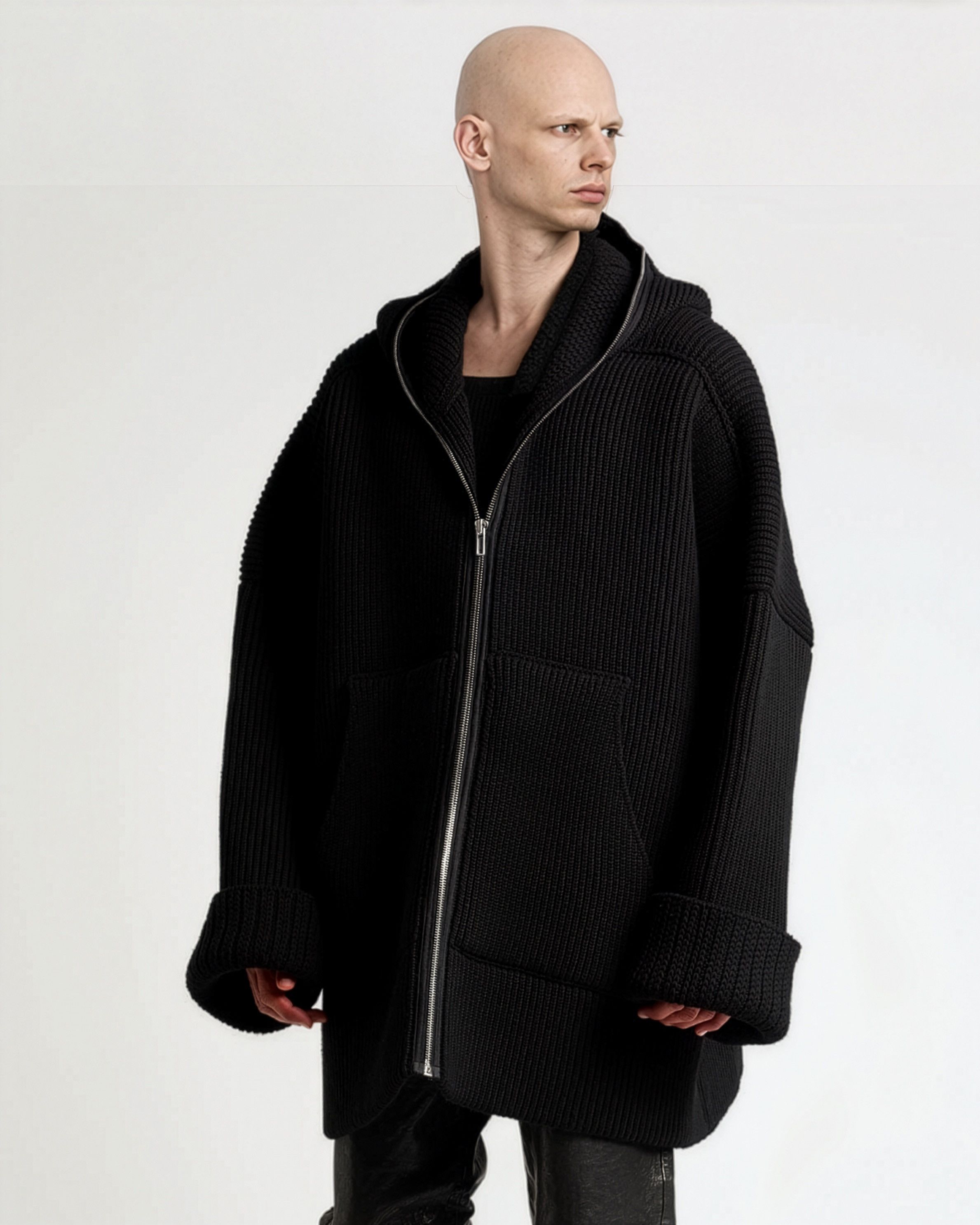 Rick Owens $ 4.5K FW24 Porterville Runway Gimp Hoodie Size US L / EU 52-54 / 3 - 6 Thumbnail