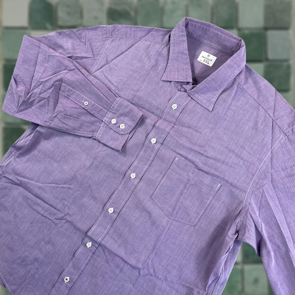 Hartford Hartford Shirt Men 2XL Lavender Long Sleeve Pocket Designer Preppy Size US XXL / EU 58 / 5 - 1 Thumbnail
