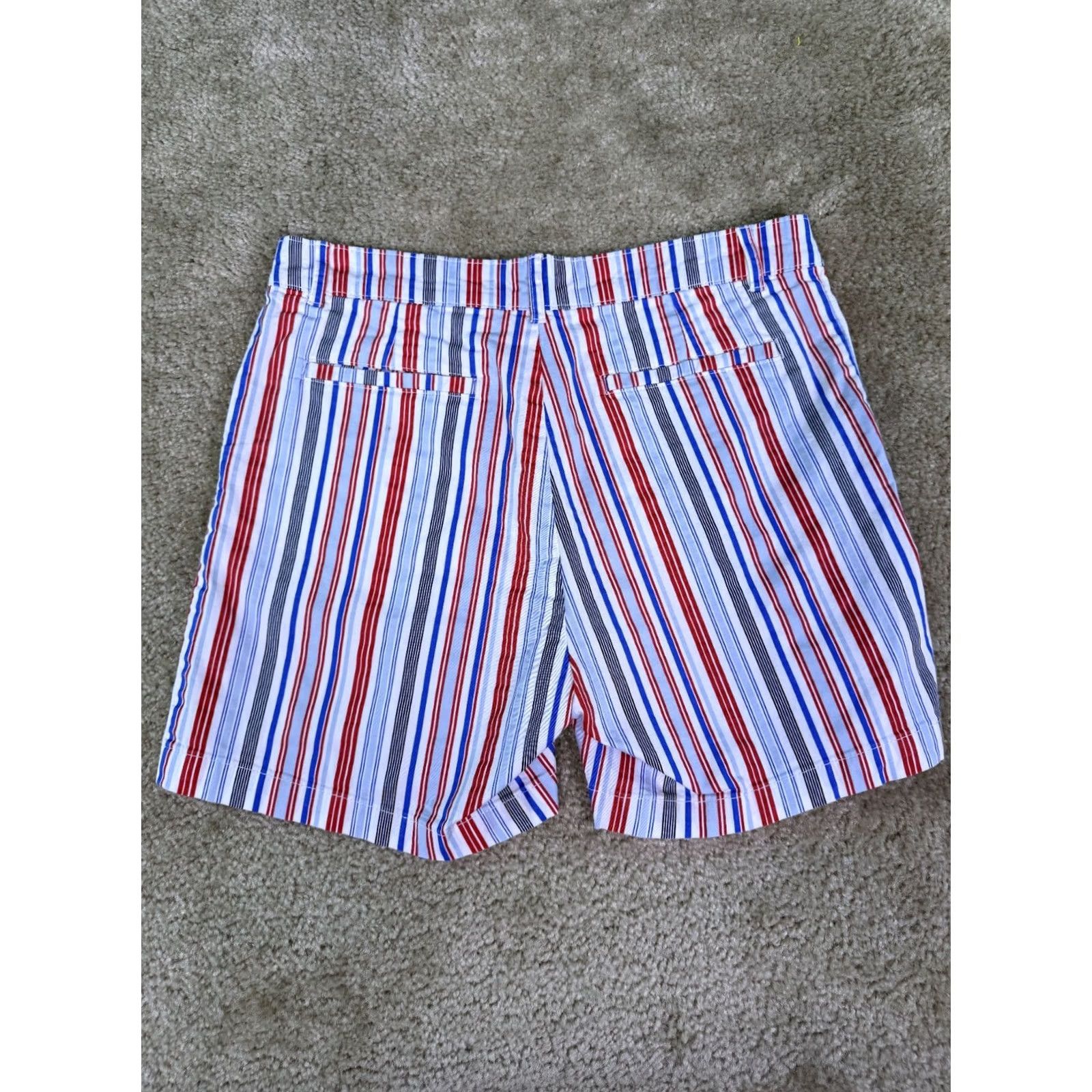 Vintage Caribbean Joe Women's Bermuda Shorts Size 6 Striped Cotton Spandex Casual Size 28" / US 6 / IT 42 - 3 Thumbnail