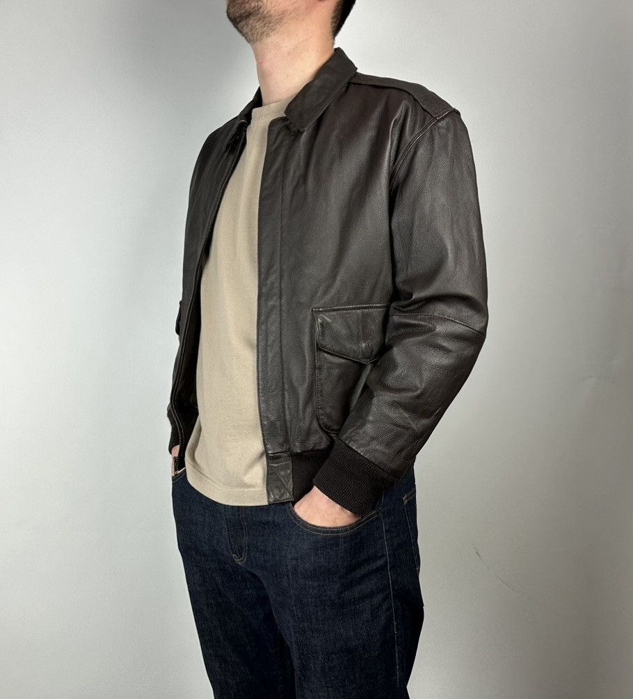 Vintage Airborne Vintage Leather Flight Bomber Jacket Size S Size US S / EU 44-46 / 1 - 1 Thumbnail