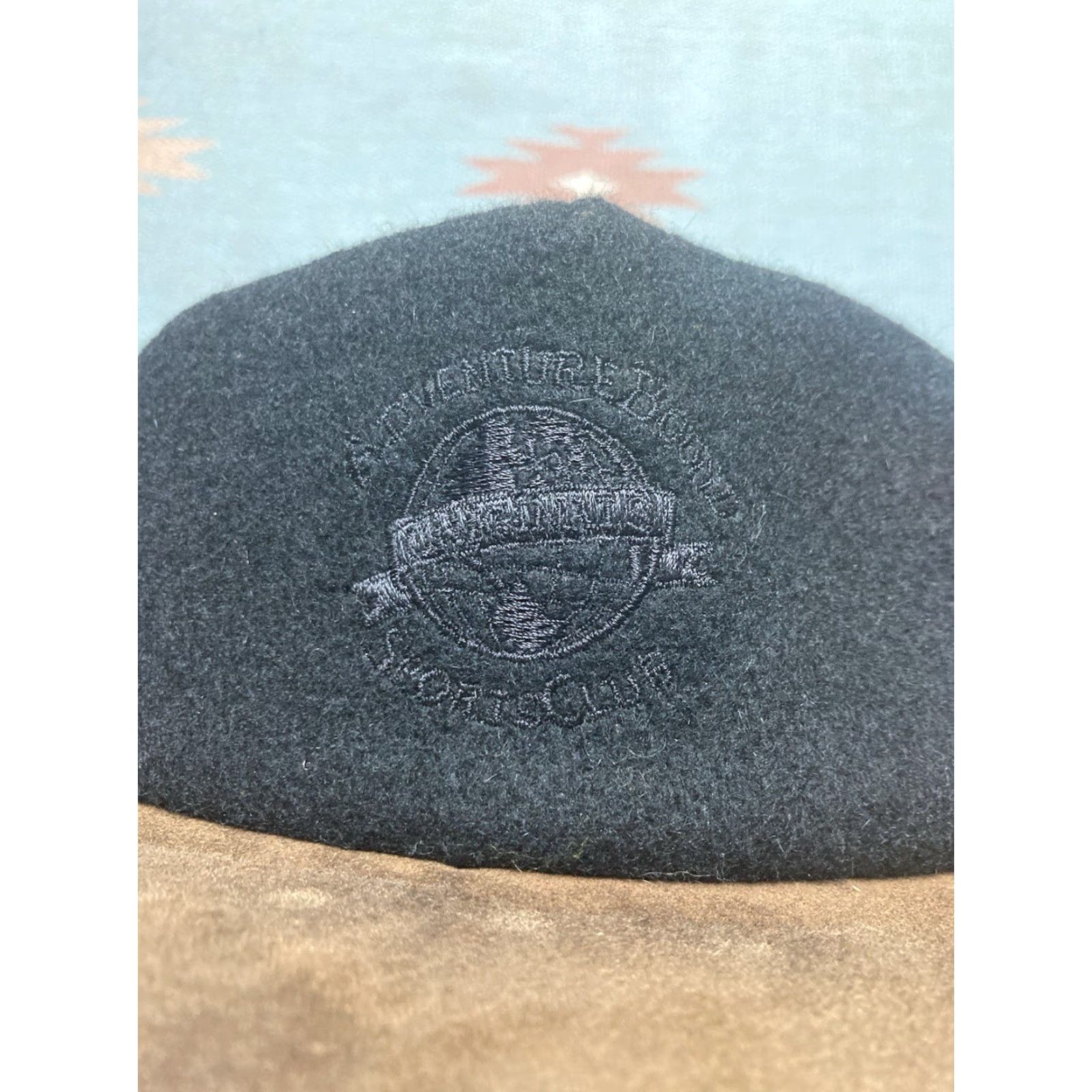 Vintage VINTAGE Adventure Bound SnapBack Hat Wool Cap Men Adjustable Black USA Leather Suede Brim Sports Club Size ONE SIZE - 3 Thumbnail