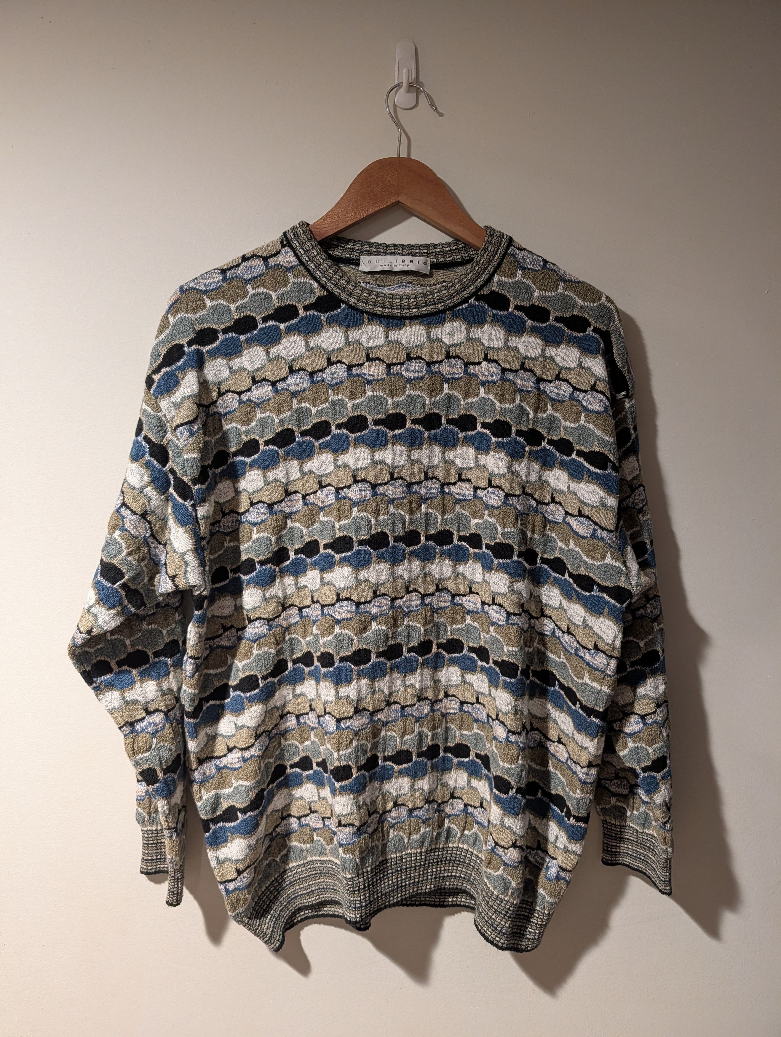Vintage Vintage 90s Quilibrio Made in Italy Medium Knitted Sweater Size US M / EU 48-50 / 2 - 1 Thumbnail
