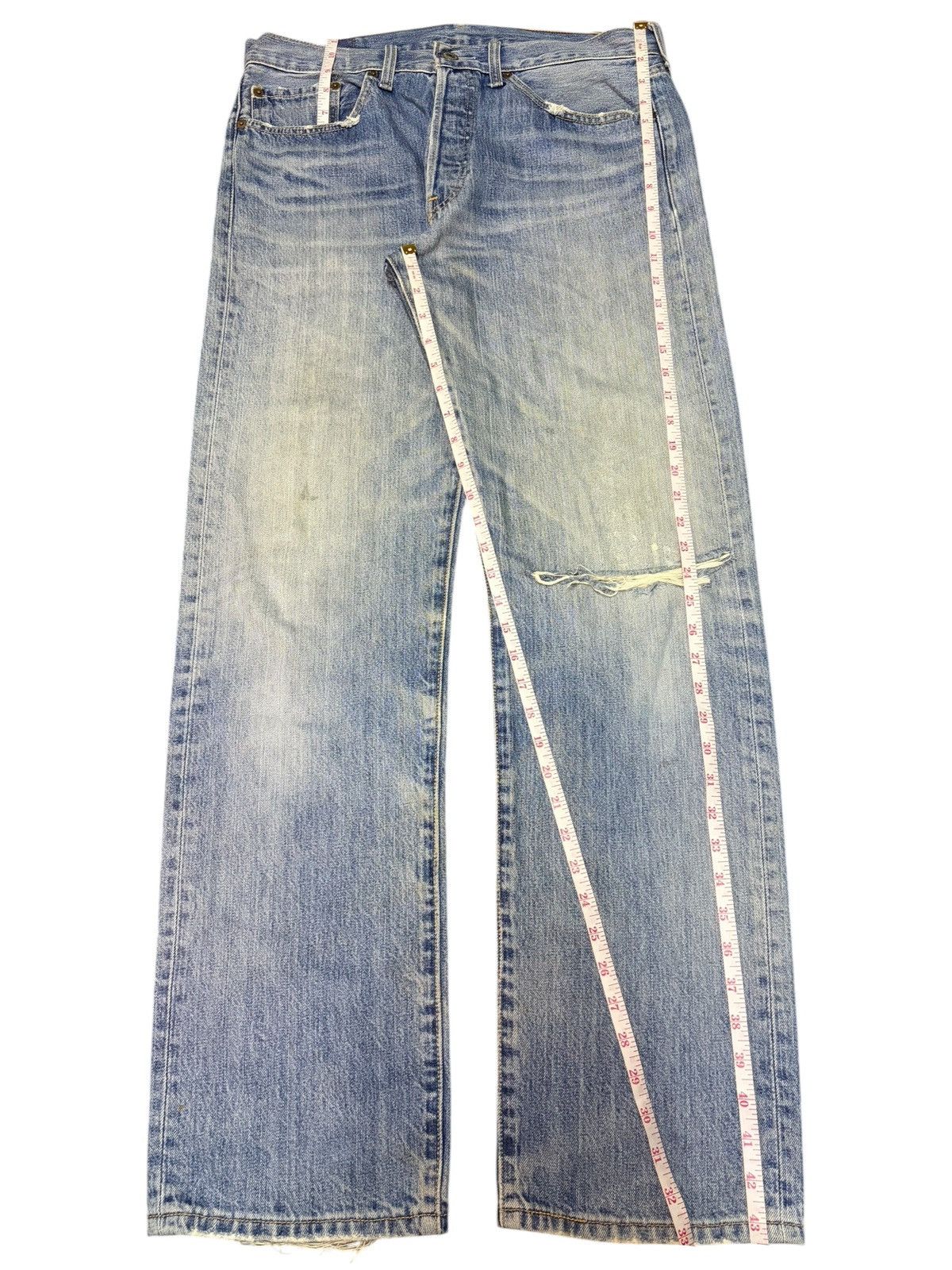 Levi's Vintage 90s Levis 501 Mud Wash Distressed Jeans Size US 33 - 7 Thumbnail