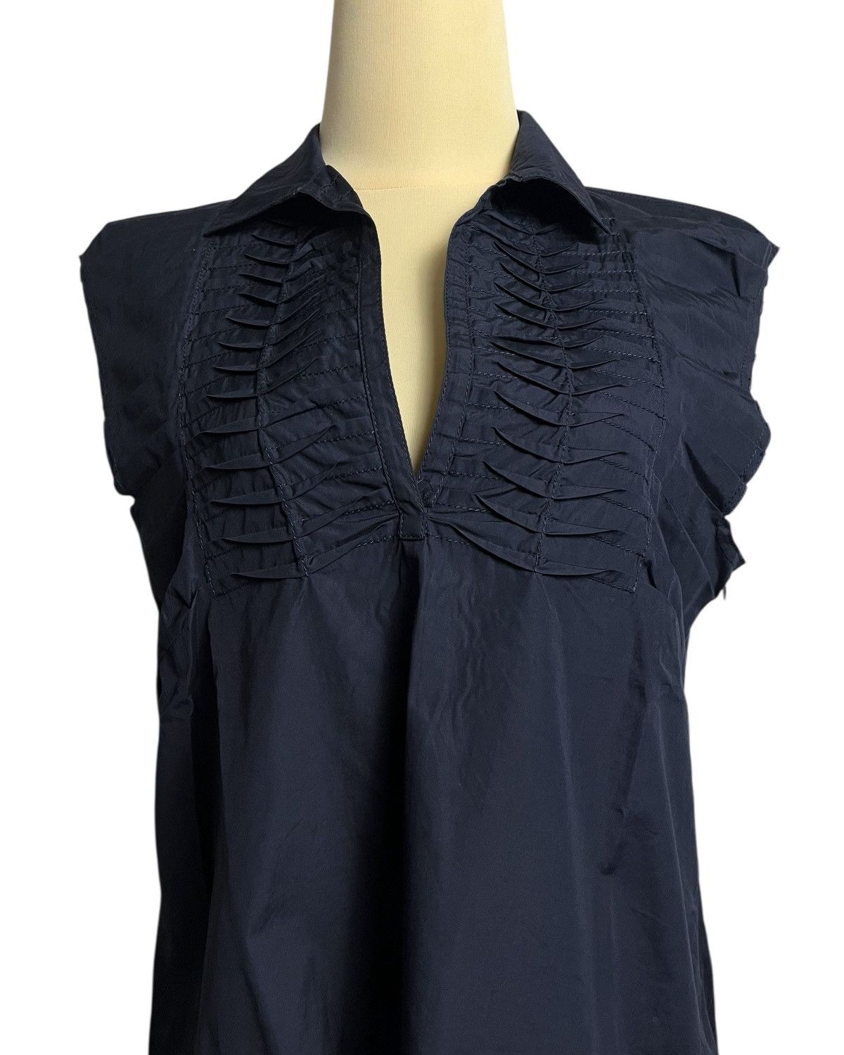 Jil Sander 2000s Pleated Sleeveless Blouse Size S / US 4 / IT 40 - 9 Thumbnail