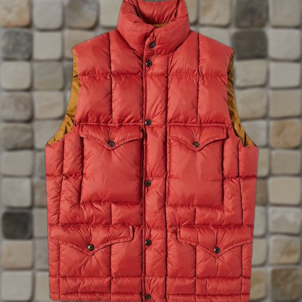 Vintage RRL Vest Red Nylon Leather Trim Quilted Down Size S Mens Size US S / EU 44-46 / 1 - 1 Thumbnail