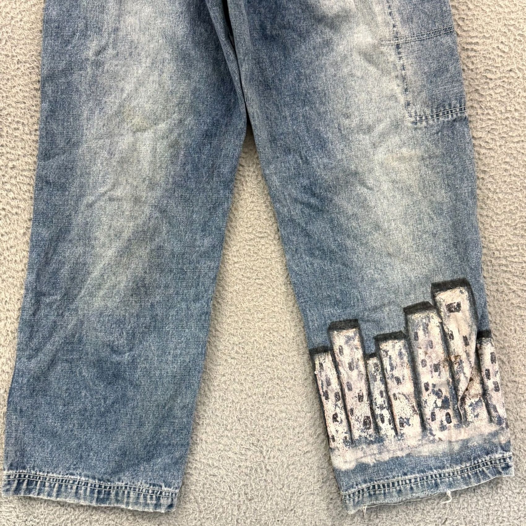 Denime Vintage PJ Mark Jeans Men 32x32 Blue Wide-Leg Baggy Loose Straight Leg Denim Y2K Jeans Size US 32 / EU 48 - 4 Thumbnail