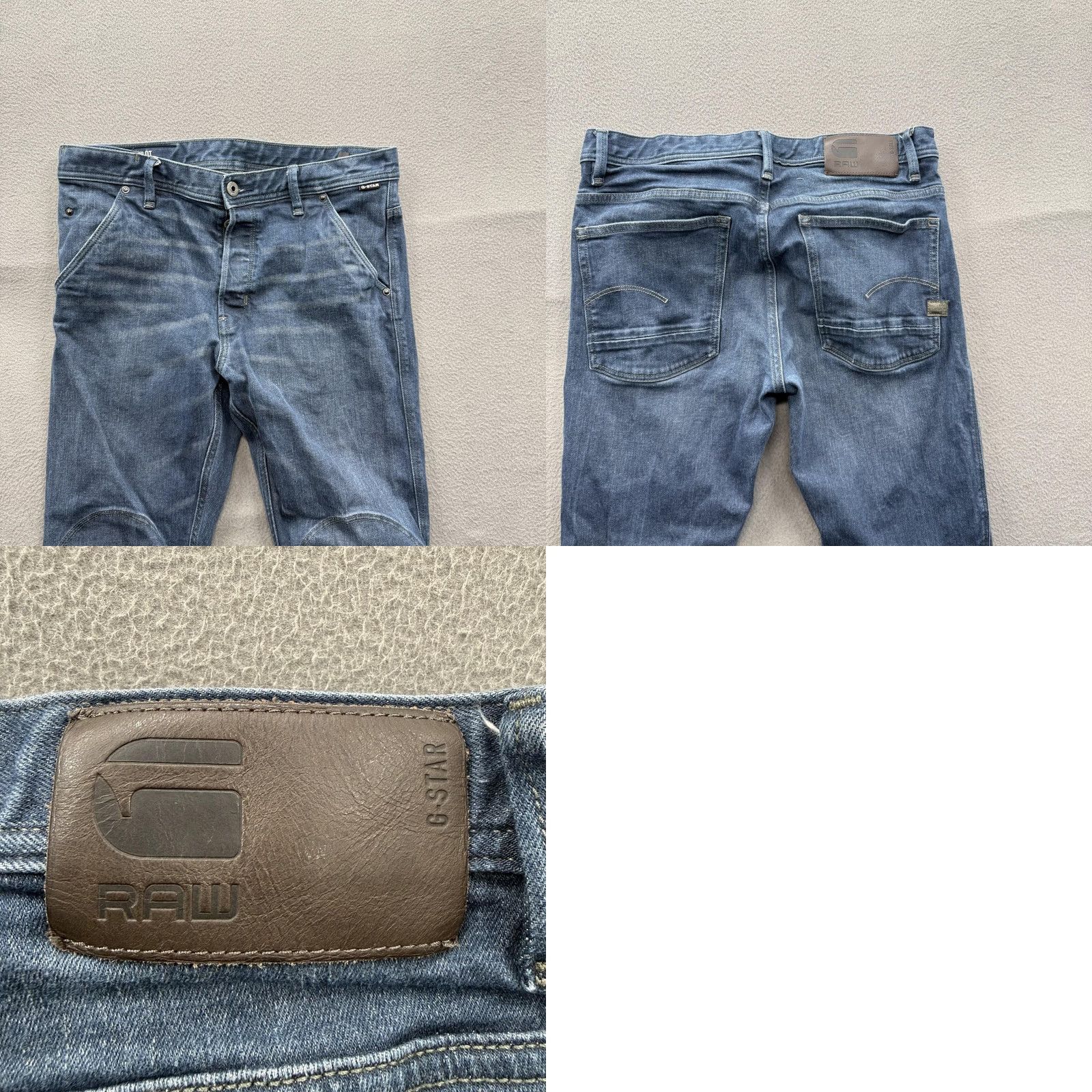Vintage G-Star RAW Pilot 3D Slim Jeans Mens 30x29 Blue Medium Wash Tapered Biker Style Size US 30 / EU 46 - 8 Thumbnail