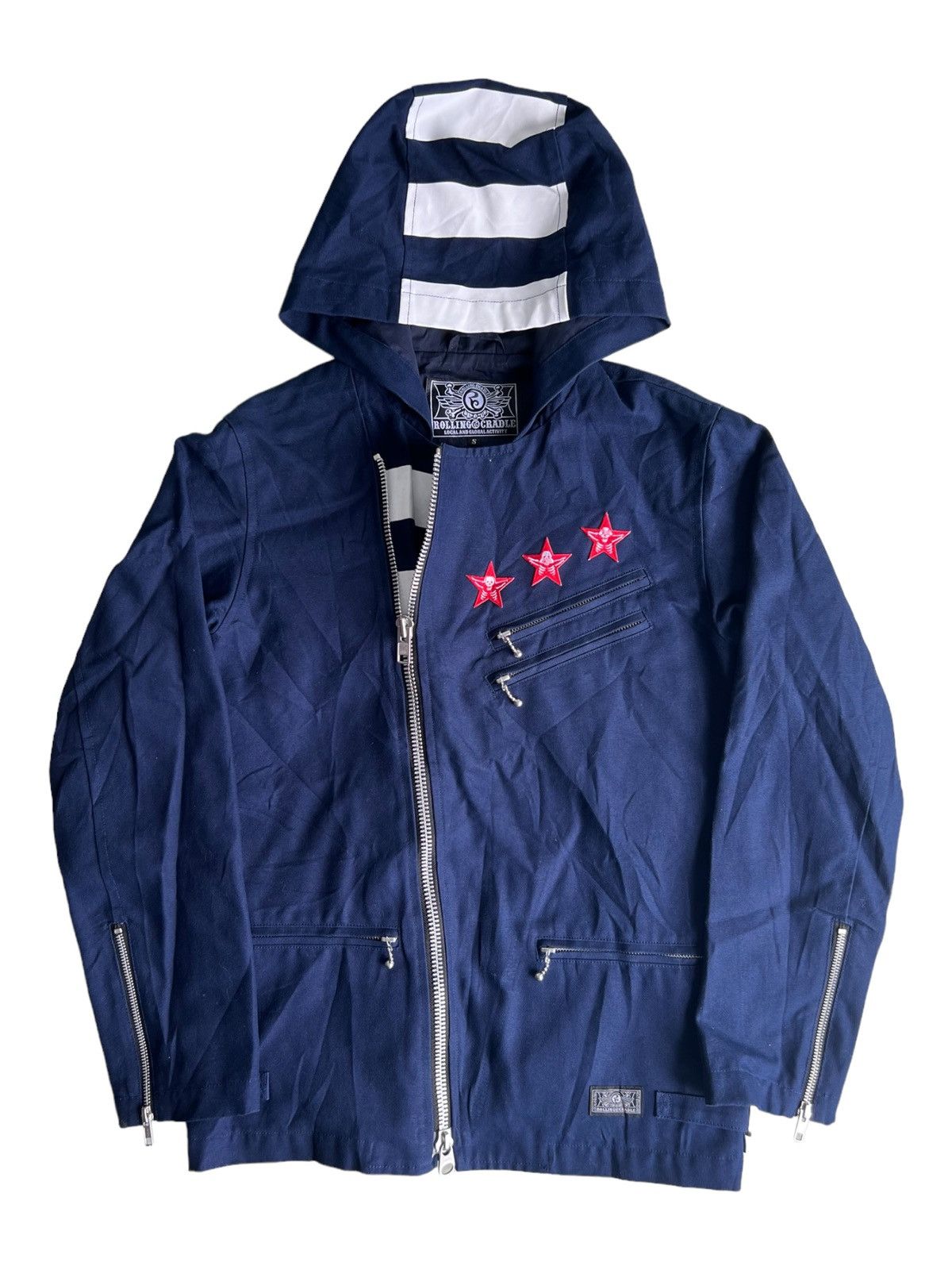 Tenderloin Rolling Cradle Skulls Star Hoodie Biker Double Collar Jacket Size US S / EU 44-46 / 1 - 1 Thumbnail