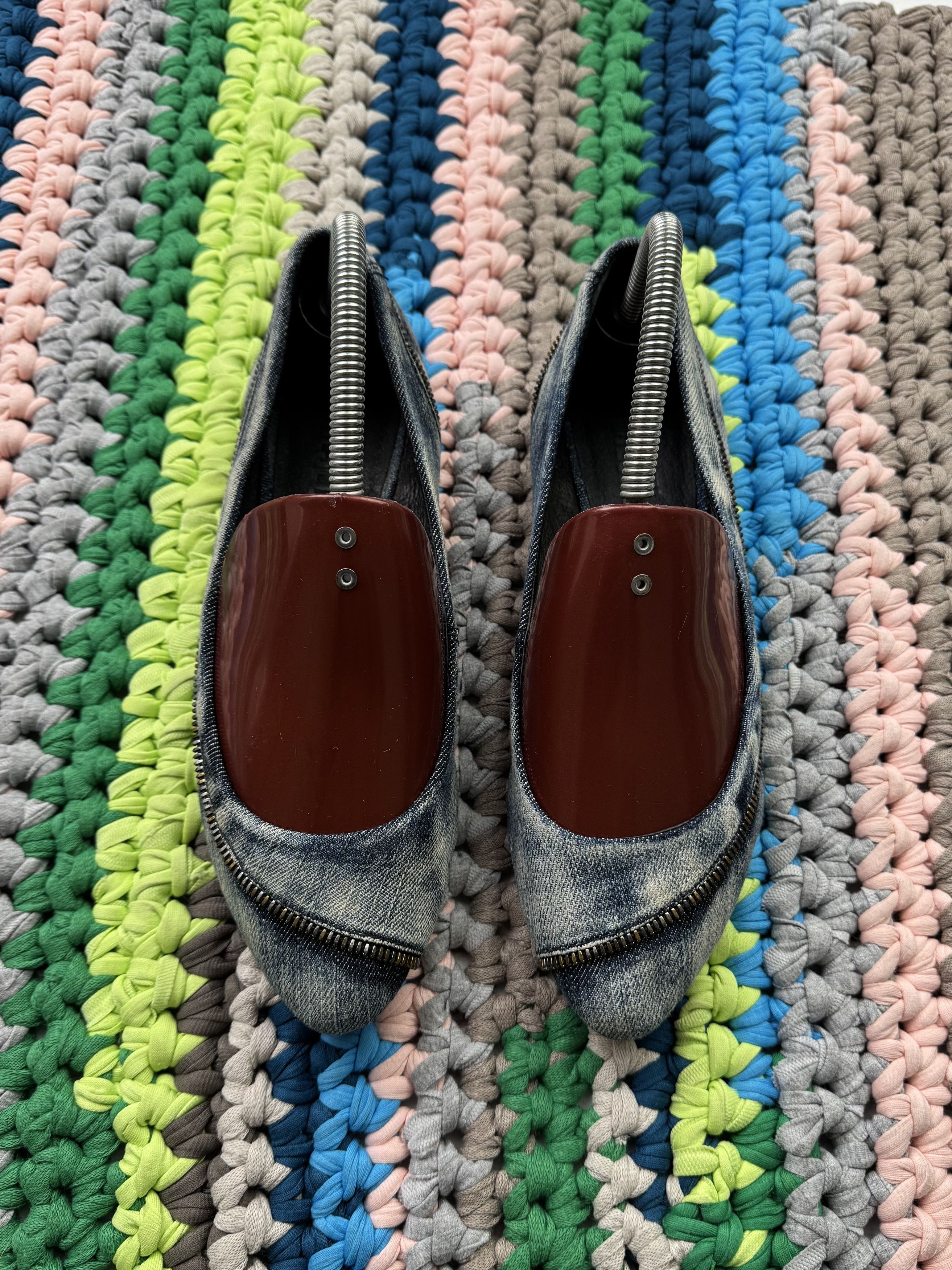 Diesel Diesel Vintage Washed Denim Ballet Flats (V280)(D10) Size US 8 / IT 38 - 3 Thumbnail