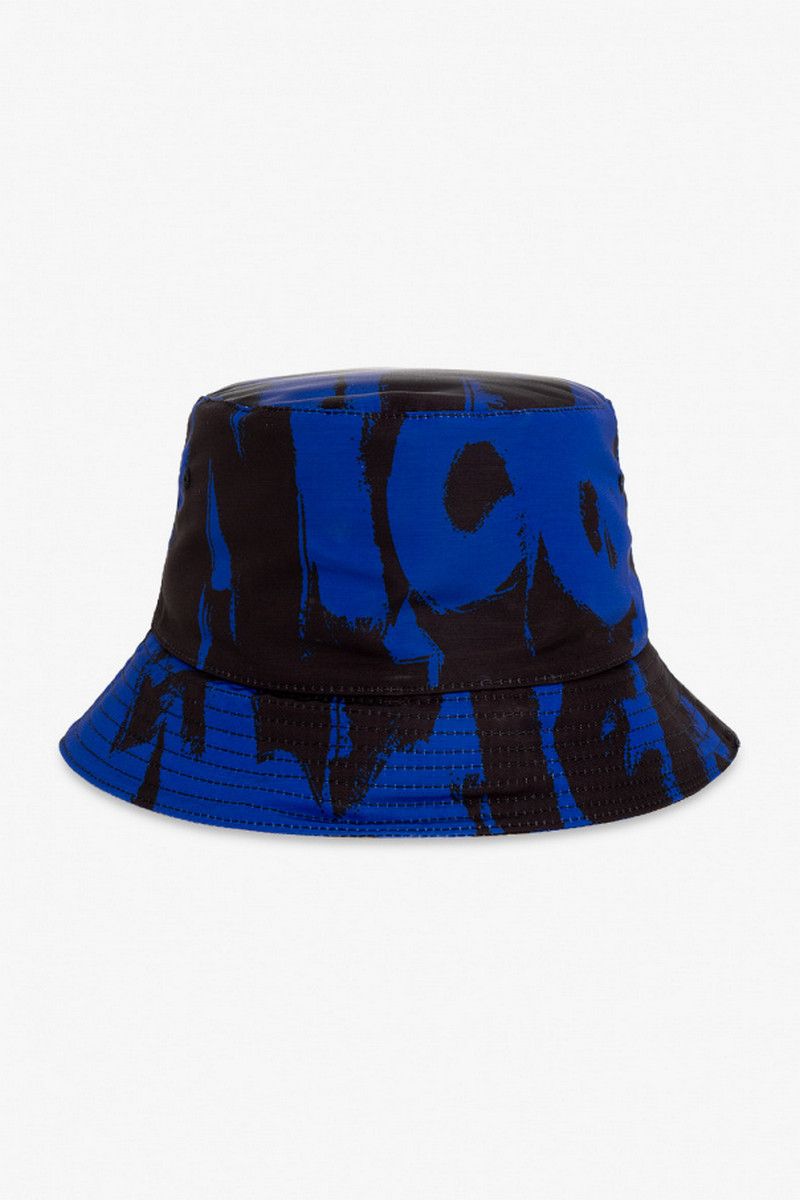 Alexander McQueen ALEXANDER MCQUEEN blue black graffiti print bucket hat M q Size ONE SIZE - 1 Thumbnail