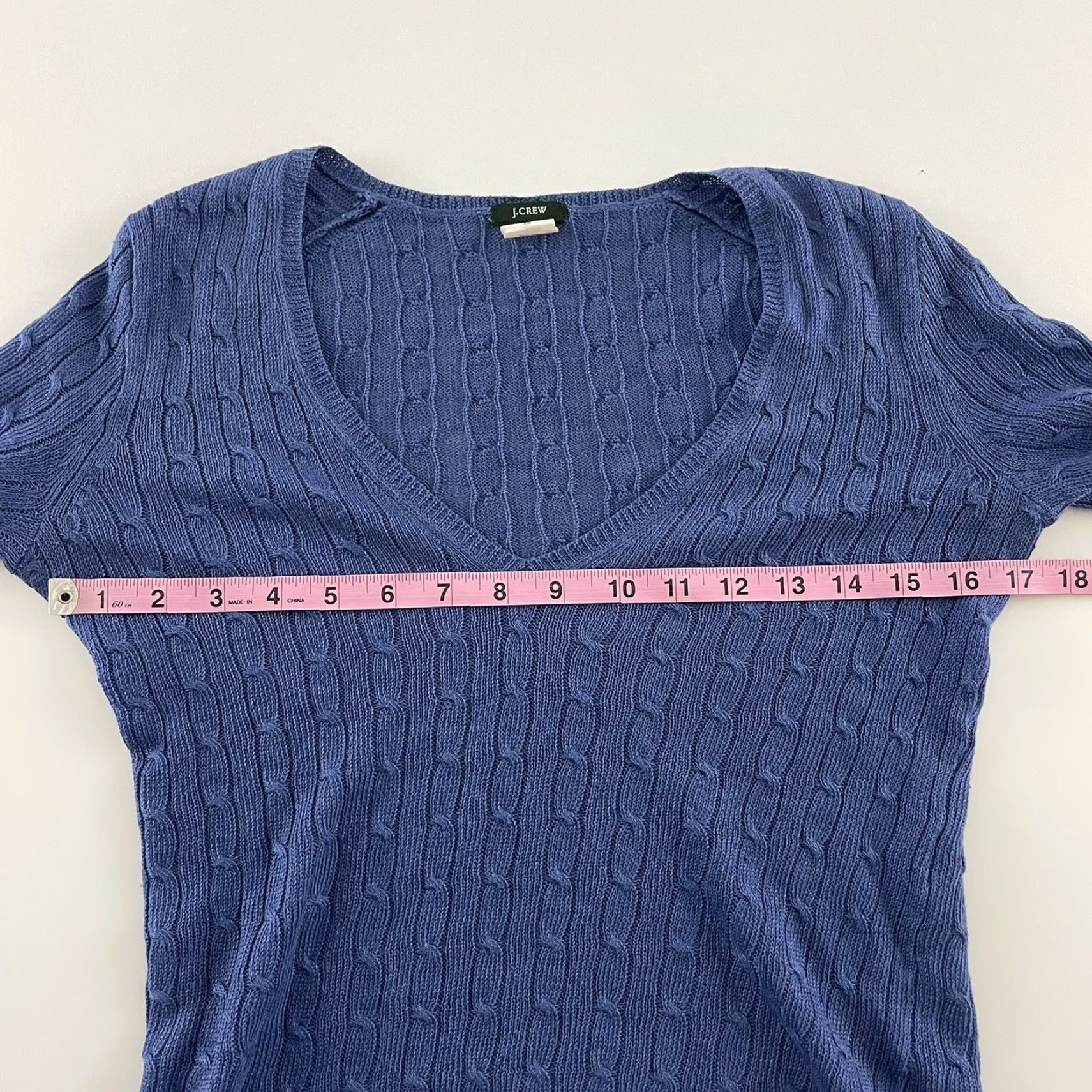 J.Crew J.CREW Lightweight Pullover V-Neck Linen Top Women's XS Blue Blouse Size XS / US 0-2 / IT 36-38 - 3 Thumbnail