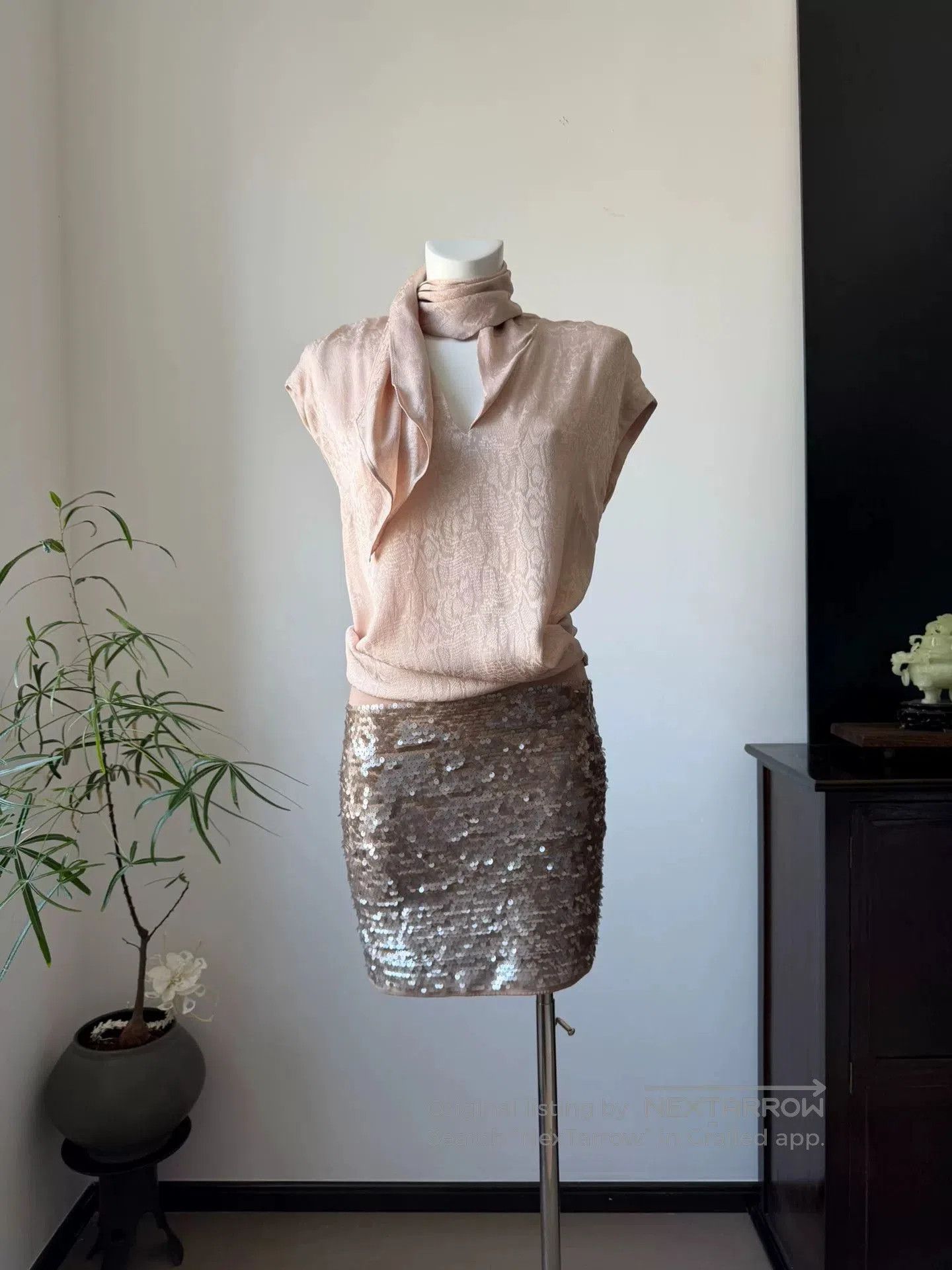 Just Cavalli Just Cavalli Pink Snake Print Scarf Top. Size M / US 6-8 / IT 42-44 - 6 Thumbnail