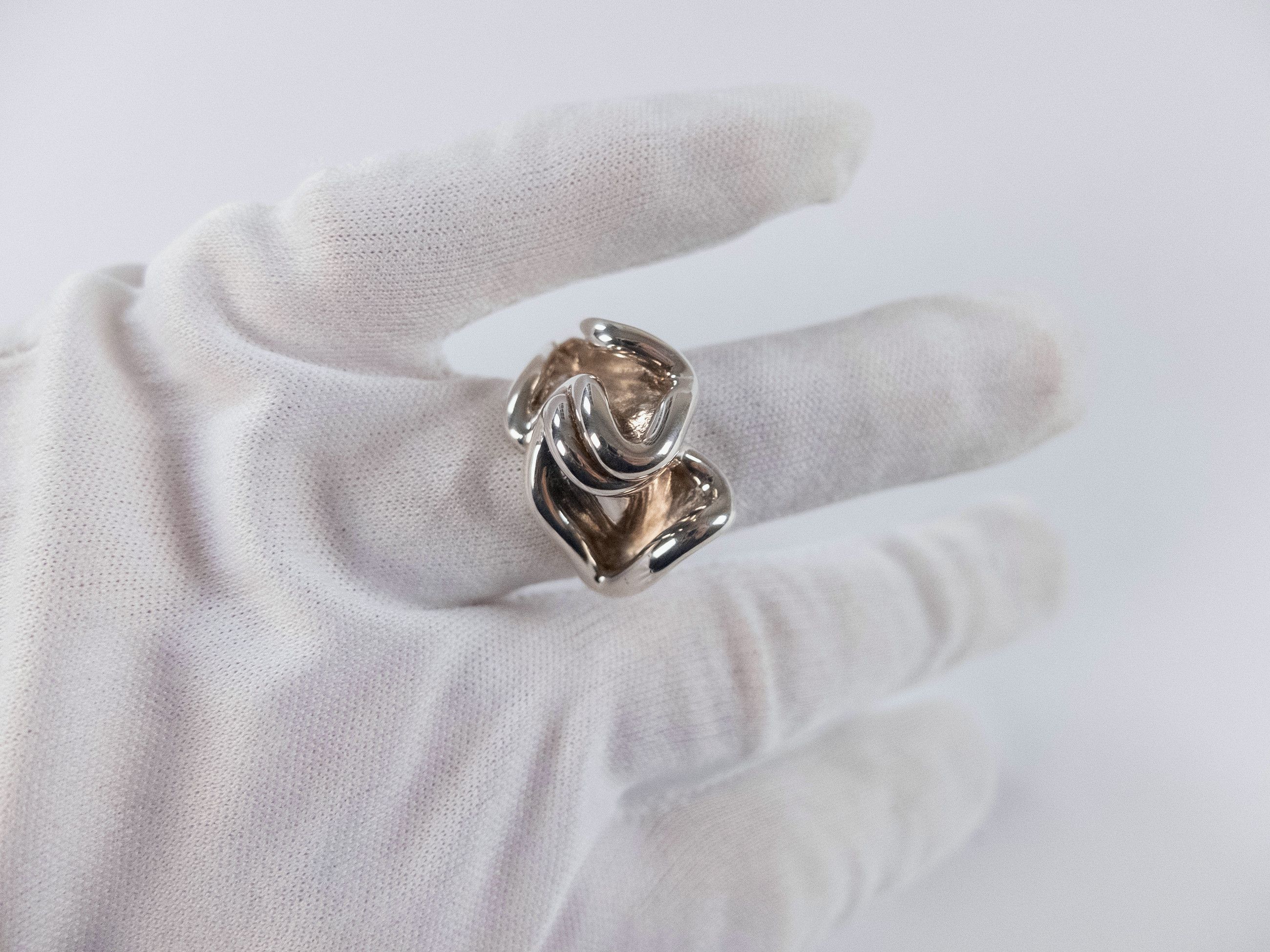 Bottega Veneta BOTTEGA VENETA Whirl Sterling silver abstract ring Size 9 19 Size ONE SIZE - 3 Thumbnail