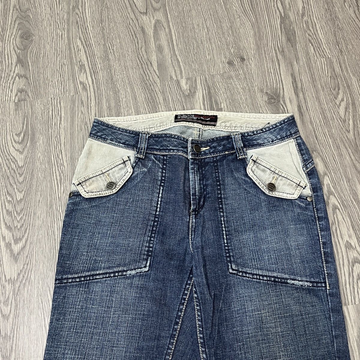 14th Addiction FUBU COLLECTION - Flared Jeans Corduroy Pocket Fatigue Size US 27 - 3 Thumbnail