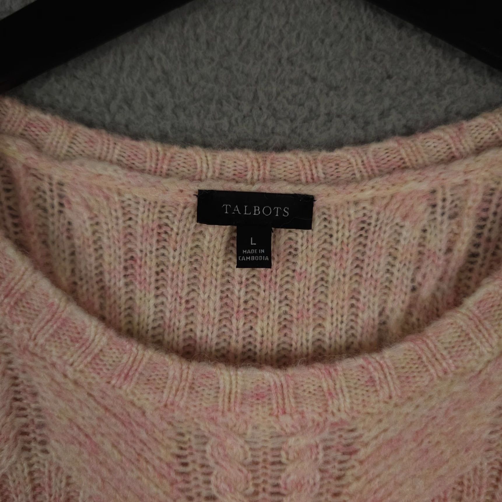 Talbots Talbots Sweater Adult L Pink Cable Knit Wool Blend Soft Knit Pullover Balloon Sleeve Size L / US 10 / IT 46 - 3 Thumbnail