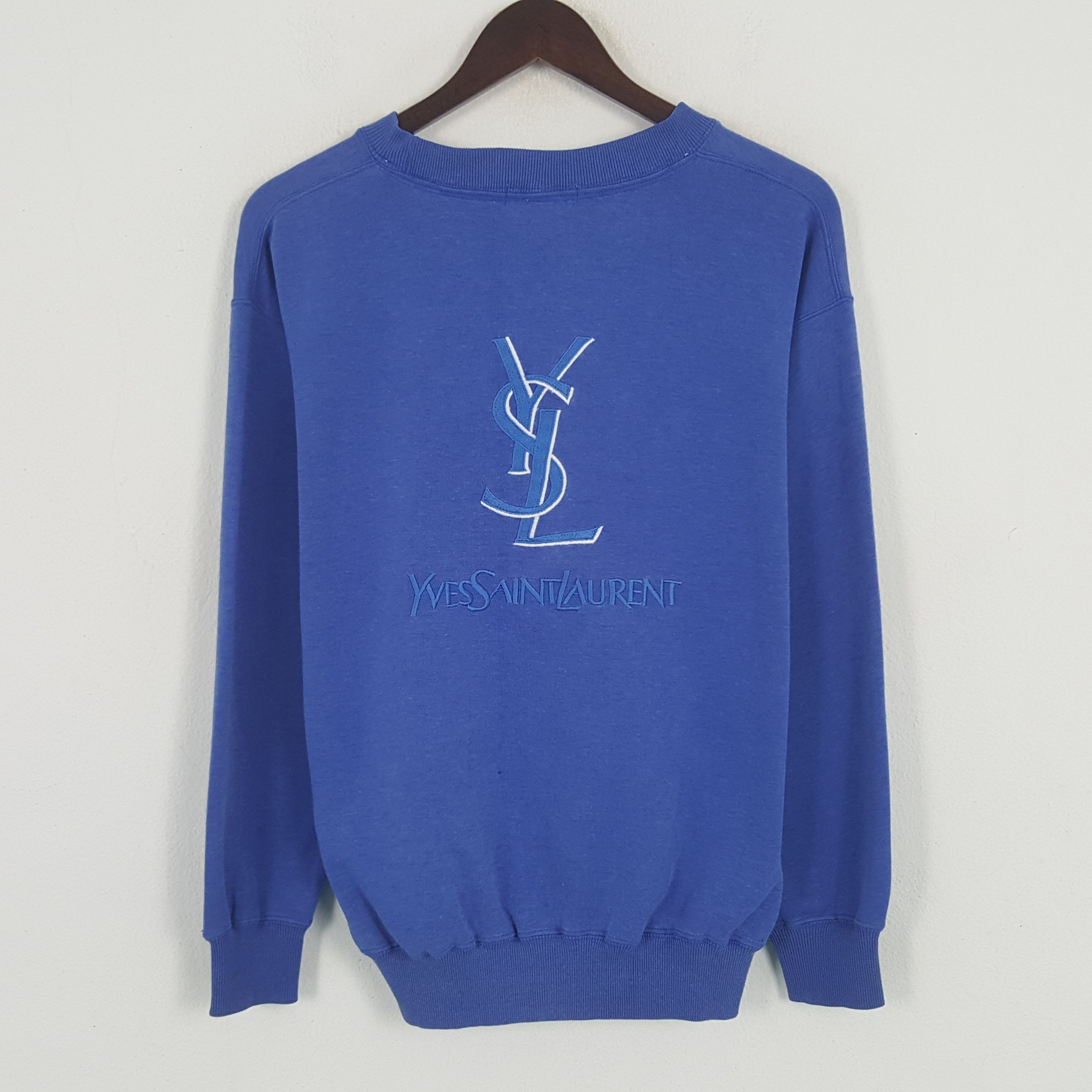 Vintage × Yves Saint Laurent Vintage Yves Saint Laurent Embroidery Logo Sweatshirt Size US M / EU 48-50 / 2 - 1 Thumbnail
