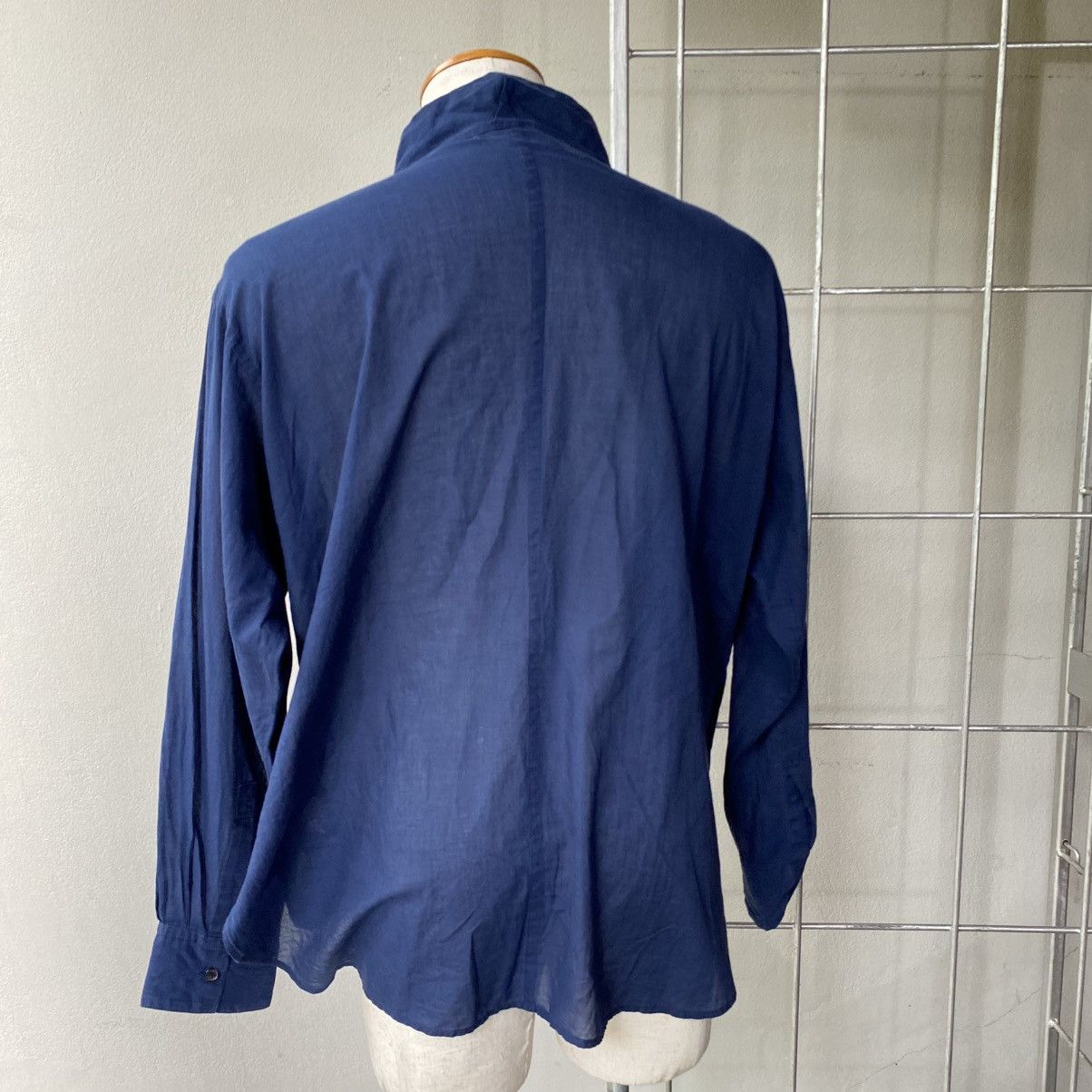 Y's Y’s Navy Stand Collar Shirt Size US XL / EU 56 / 4 - 15 Thumbnail
