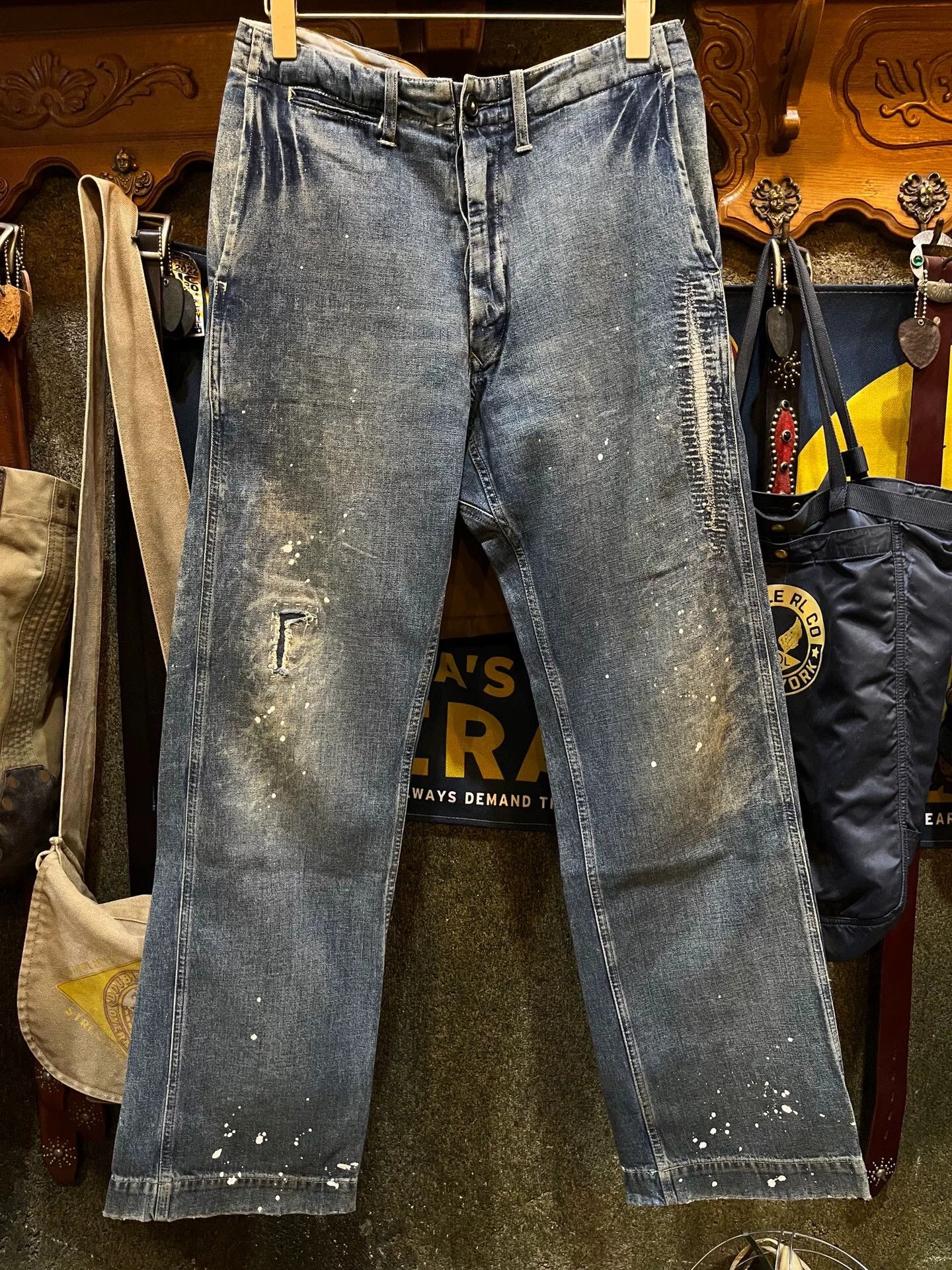 RRL Ralph Lauren vintage distressed washed denim jeans Size US 30 / EU 46 - 1 Thumbnail
