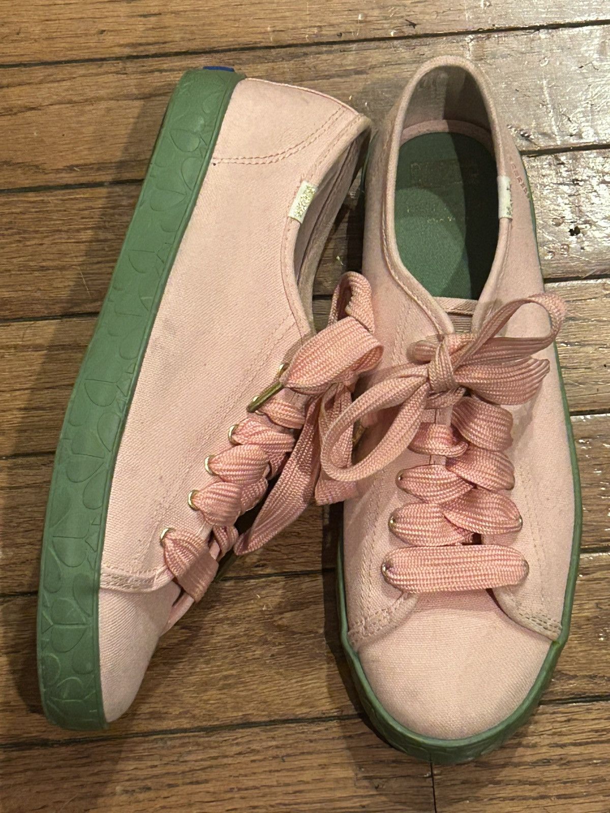 Kate Spade Keds X Kate Spade Pink & Green Sneakers Size US 8.5 / IT 38.5 - 2 Thumbnail