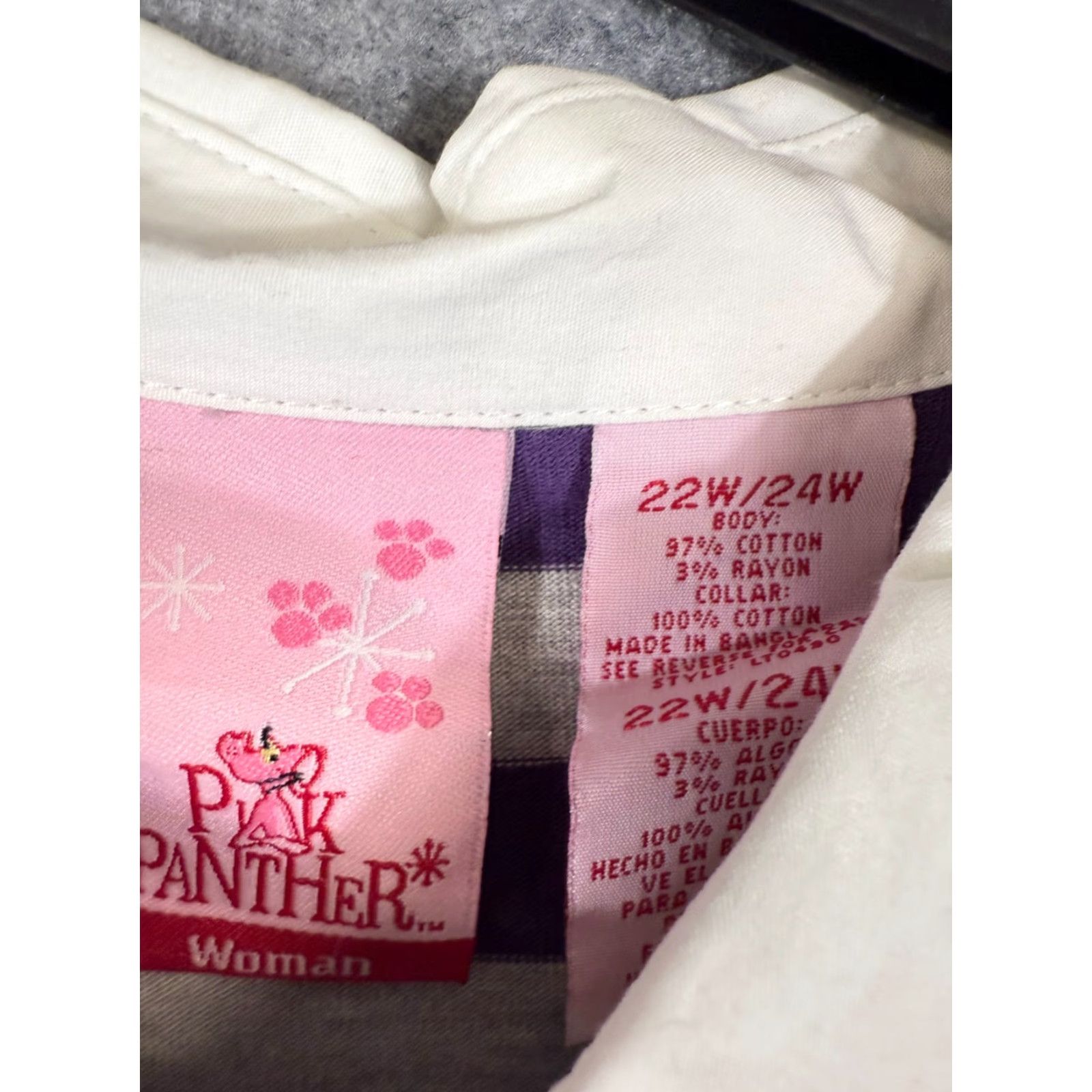 Vintage VINTAGE Pink Panther Polo Shirt Womens 22/24 Striped Purple Gray Logo Rugby Shirt Long Sleeve Casual Mens Women Girls Size 3XL / US 20-22 - 6 Thumbnail
