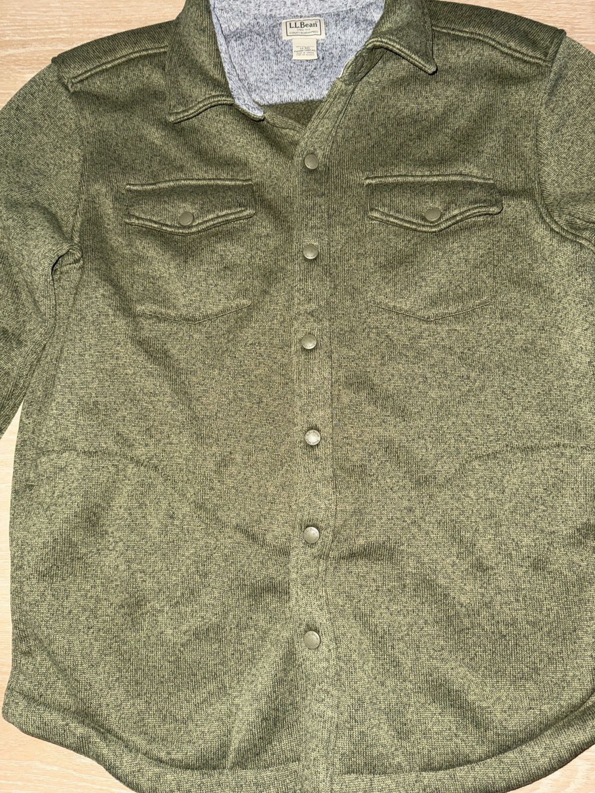 L.L. Bean L.L. Bean Green Fleece Lined Button Up Size US L / EU 52-54 / 3 - 3 Thumbnail