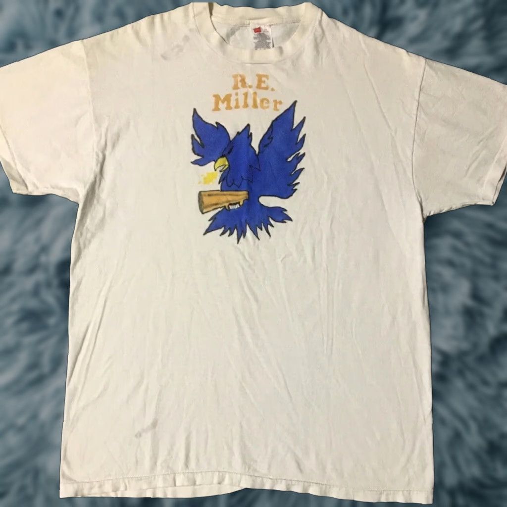 Vintage VINTAGE 90s R.E. Miller Firebirds School Faded Shirt M White Modern Shirt Grunge Biker 80s USA College Athletics Track & Field PE Gym Size US M / EU 48-50 / 2 - 1 Thumbnail