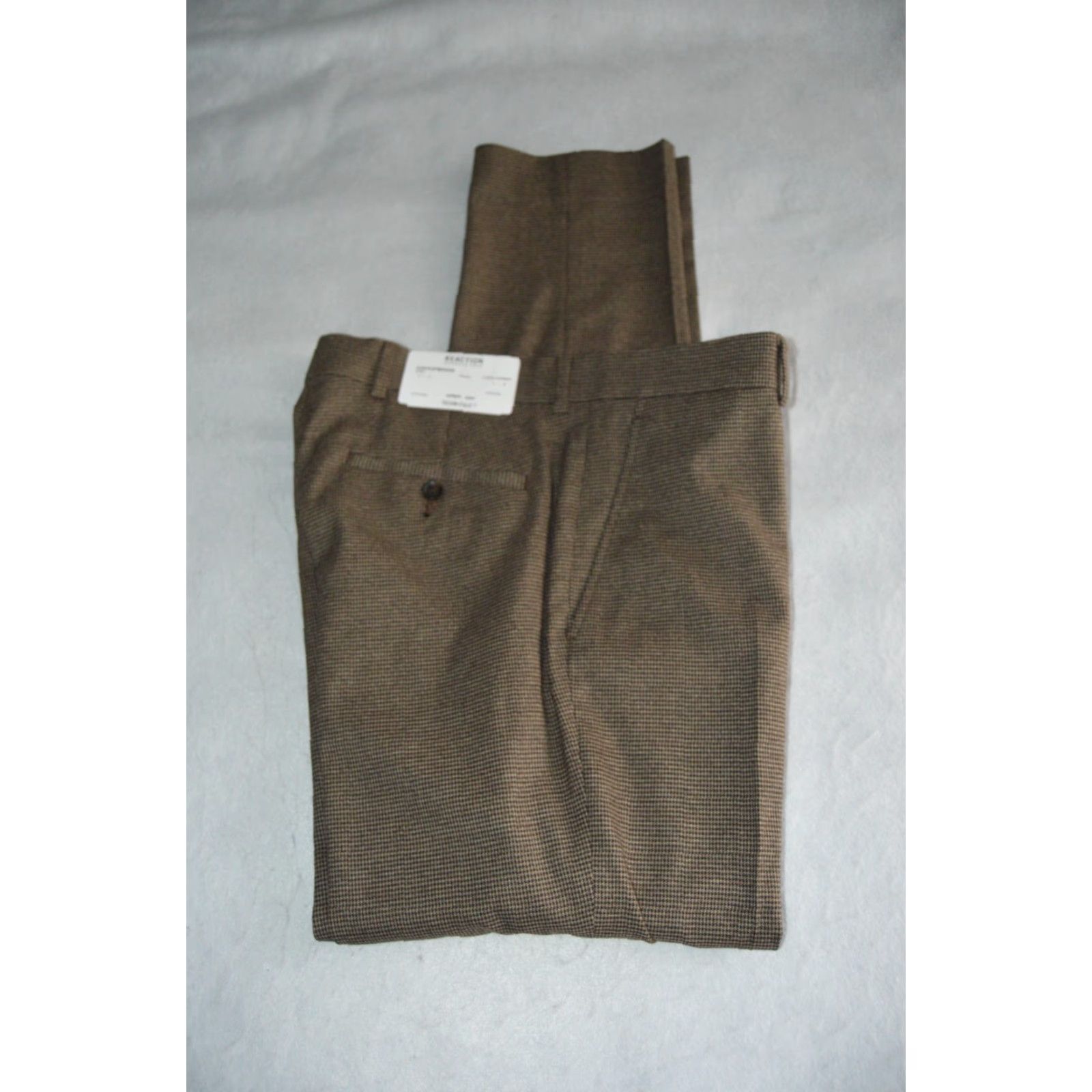 Kenneth Cole NWT Kenneth Cole Techni-Cole Pants Brown Houndstooth Slim Straight Zip Front Dress Pants Mens 40 Size US 40 / EU 56 - 4 Thumbnail
