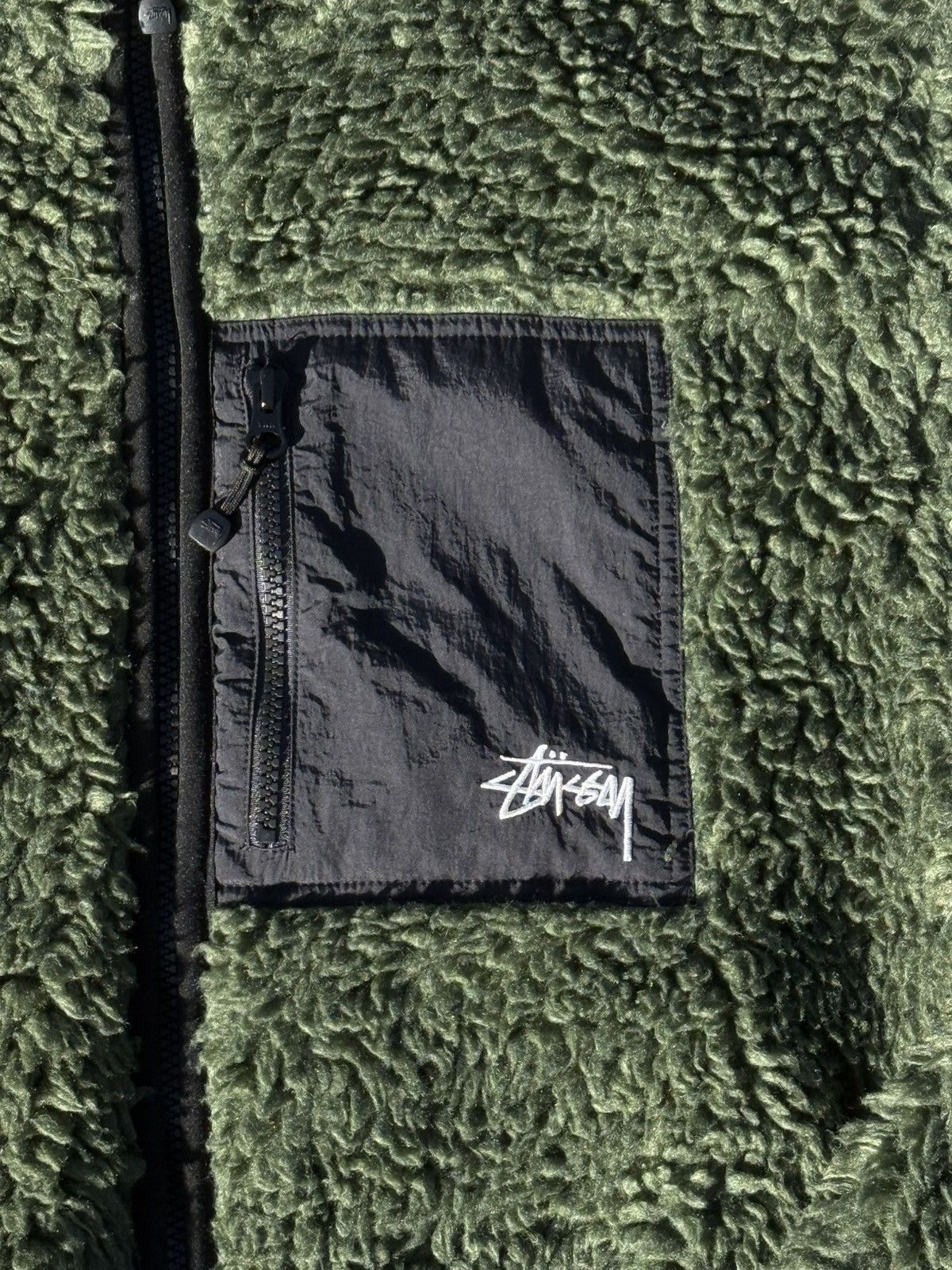 Stussy Stüssy Olive Sherpa Jacket Size US M / EU 48-50 / 2 - 9 Thumbnail