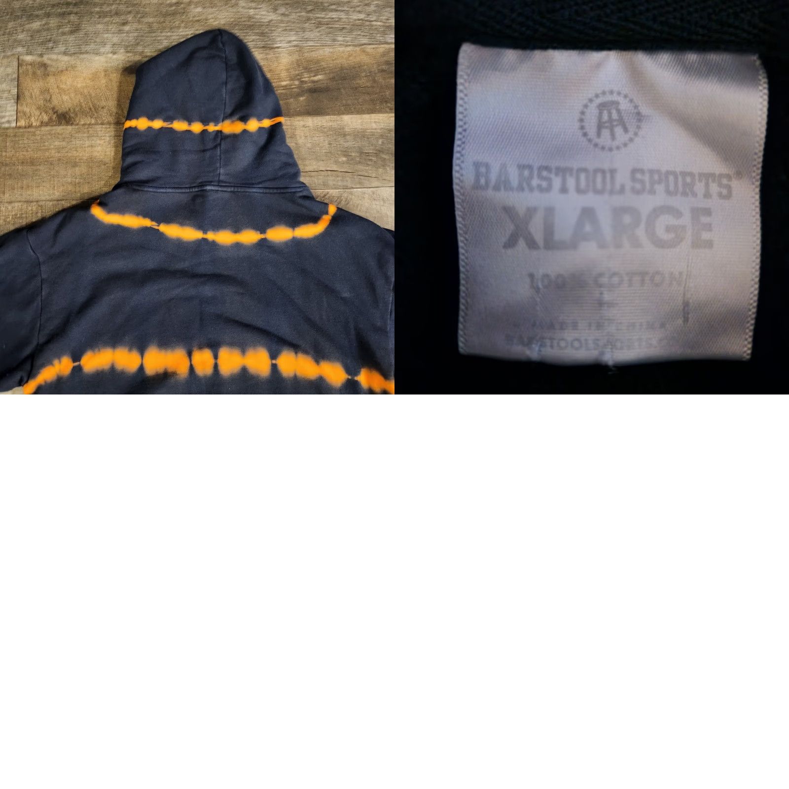 Vintage Barstool Sports Hoodie Mens XL Chicago Striped Pullover Blue Orange Da Bears Size US XL / EU 56 / 4 - 8 Thumbnail