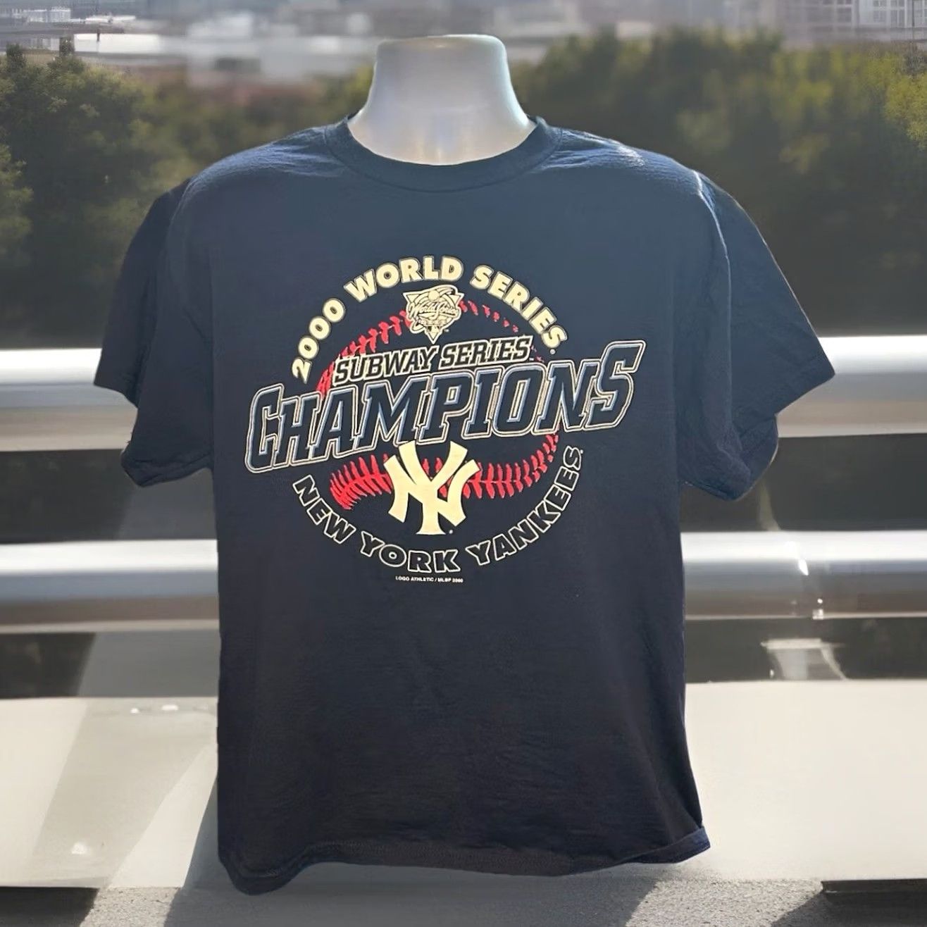 Logo Athletic VTG New York Yankees 2000 World Series Championship Shirt Men Large Navy Blue Size US L / EU 52-54 / 3 - 5 Thumbnail