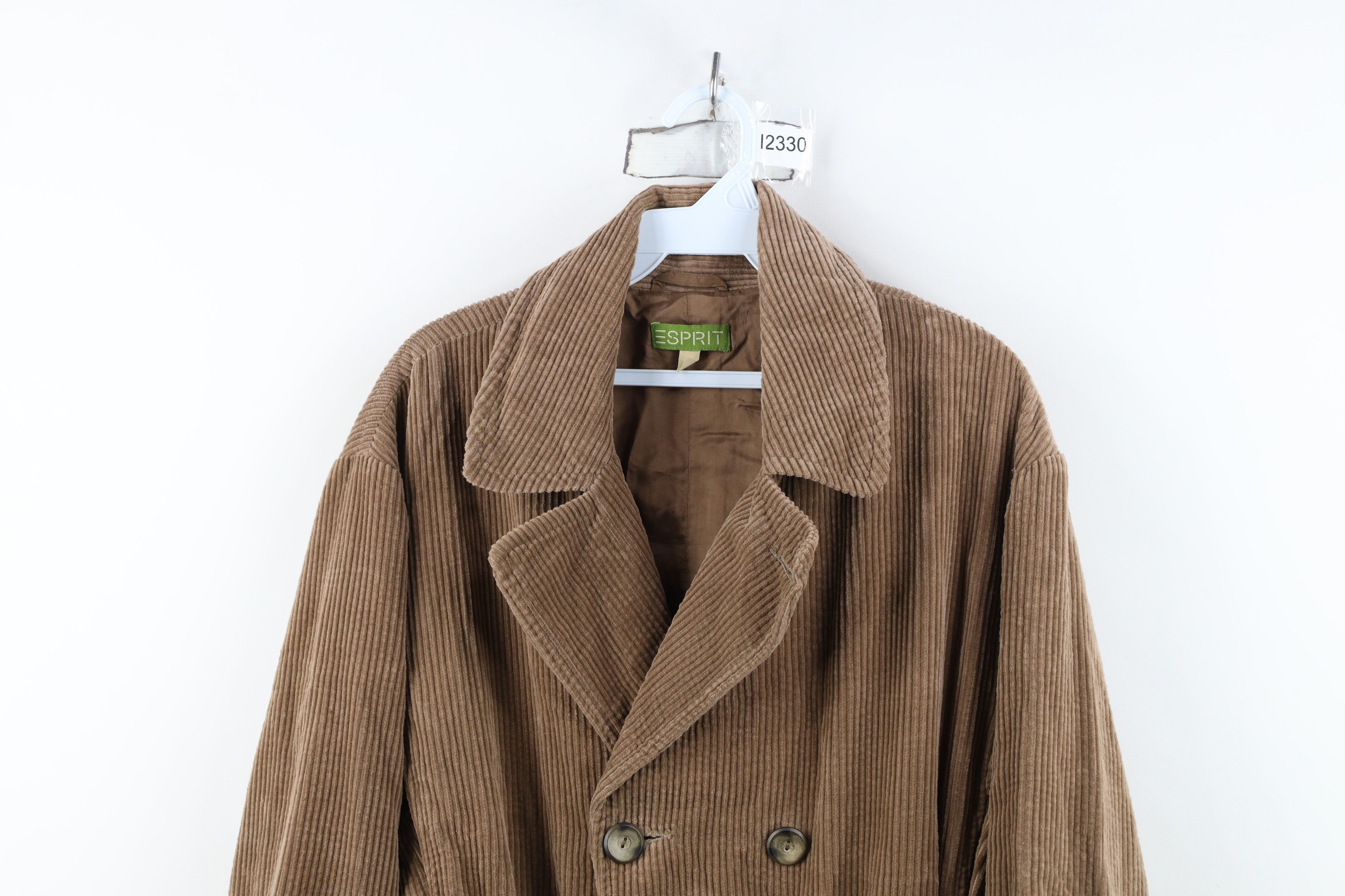 Esprit Vintage 90s Y2K Esprit Belted Corduroy Jacket Coat Brown Size S / US 4 / IT 40 - 2 Thumbnail