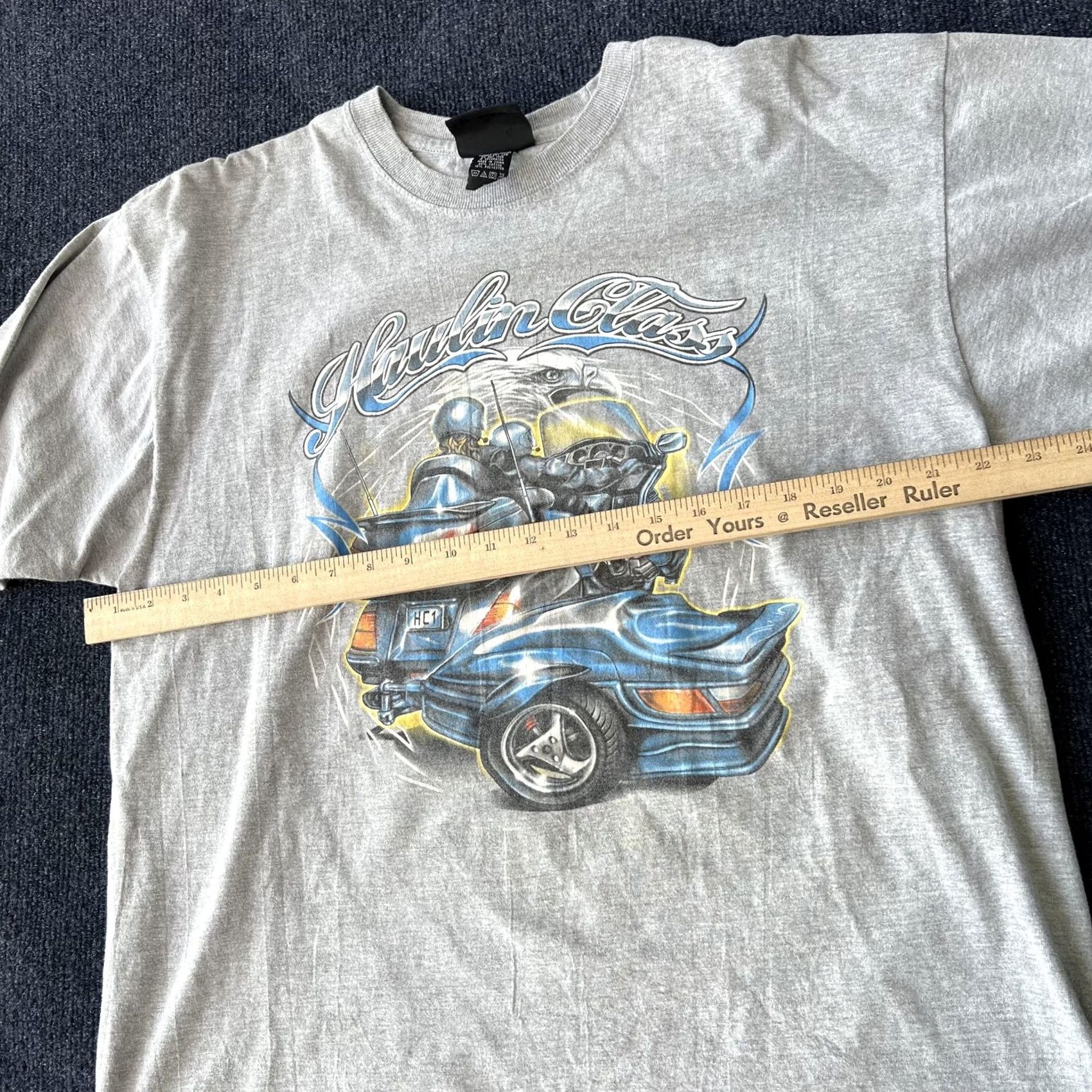 Vintage Vintage American Biker Shirt Mens XL Haulin Class Graphic Tee Short Sleeve Crew Neck Cotton Polyester Gray Size US XL / EU 56 / 4 - 6 Thumbnail