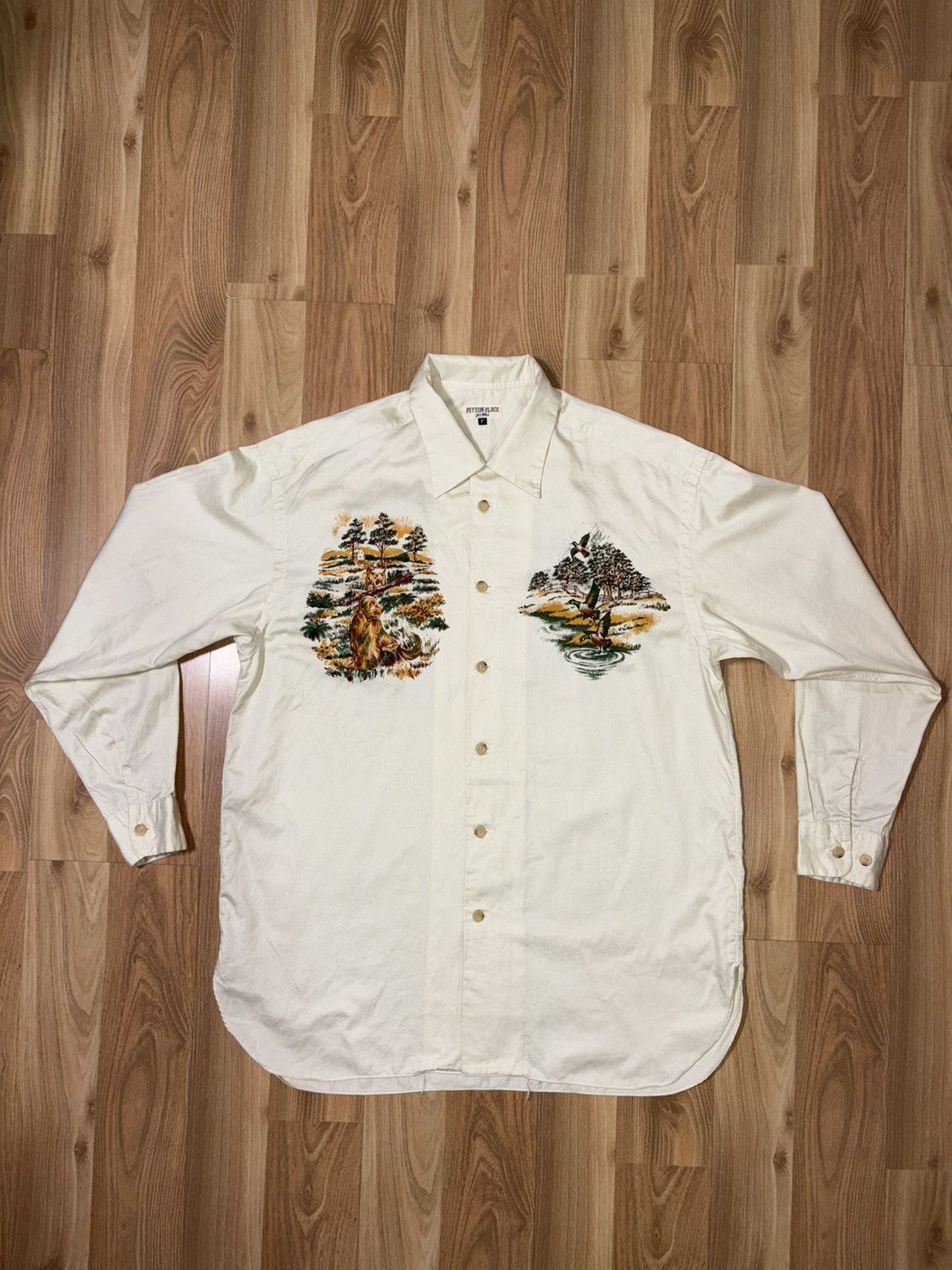 Japanese Brand VTG Peyton Place Graphic Hunting Shirt Japanese Brand 80s90s Size US S / EU 44-46 / 1 - 1 Thumbnail