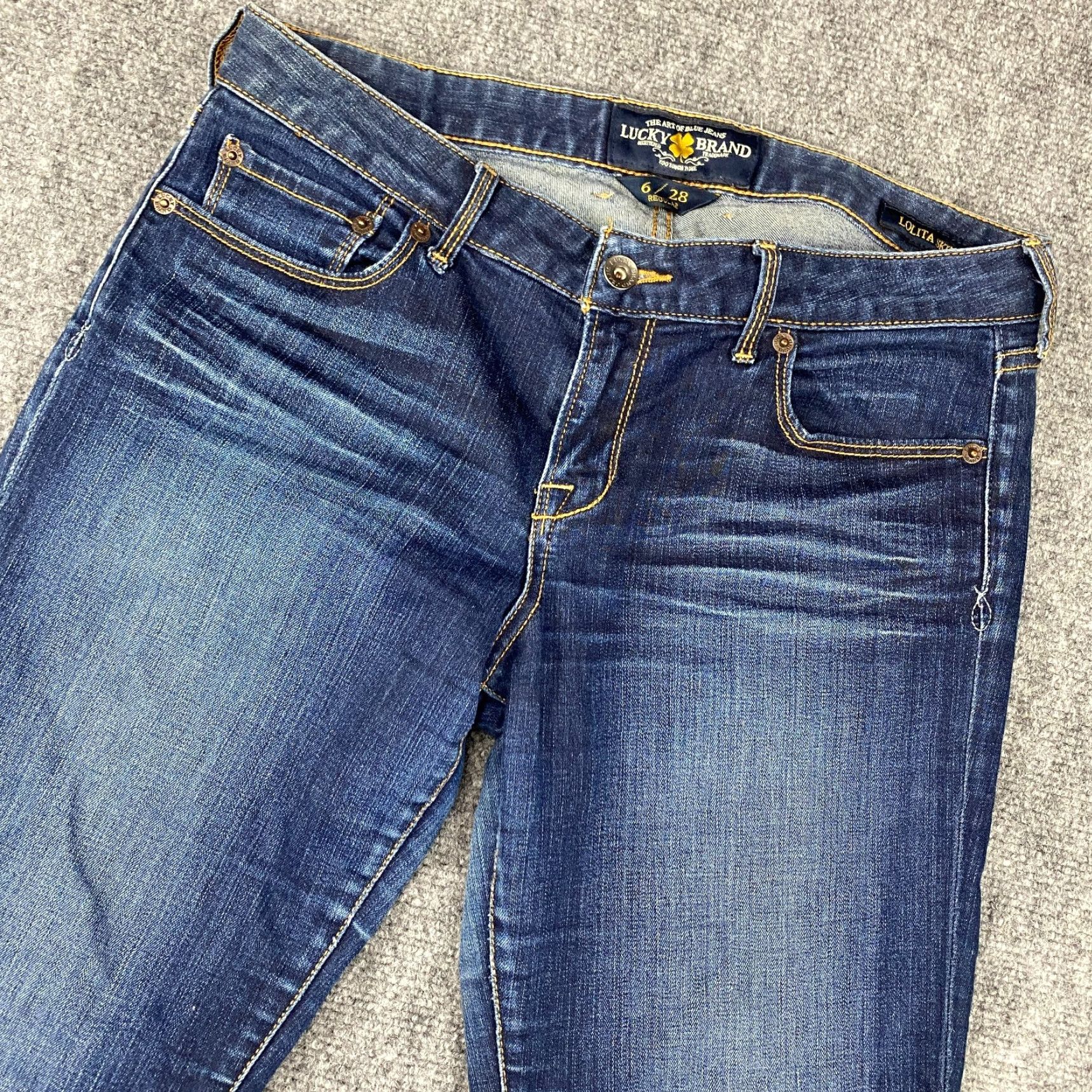Lucky Brand Lucky Brand Lolita Skinny Jeans Womens 6/28 Blue Distressed Stretch Denim Pants Jeans Size 28" / US 6 / IT 42 - 2 Thumbnail