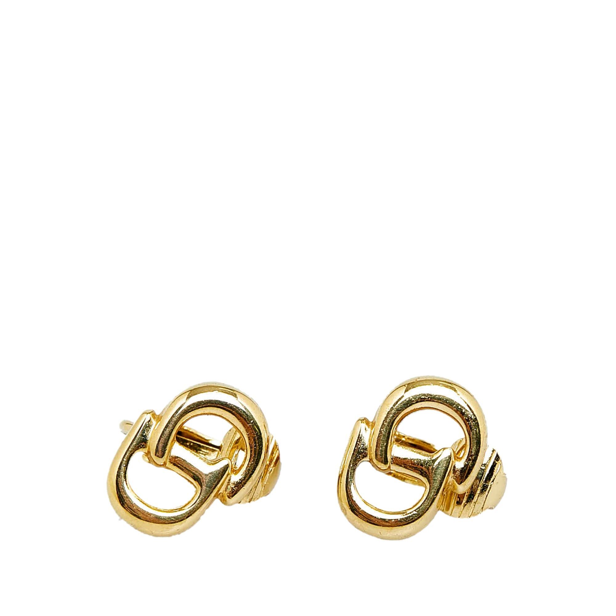image of Dior Gold-Tone Clip-On Earrings Gold, Women's