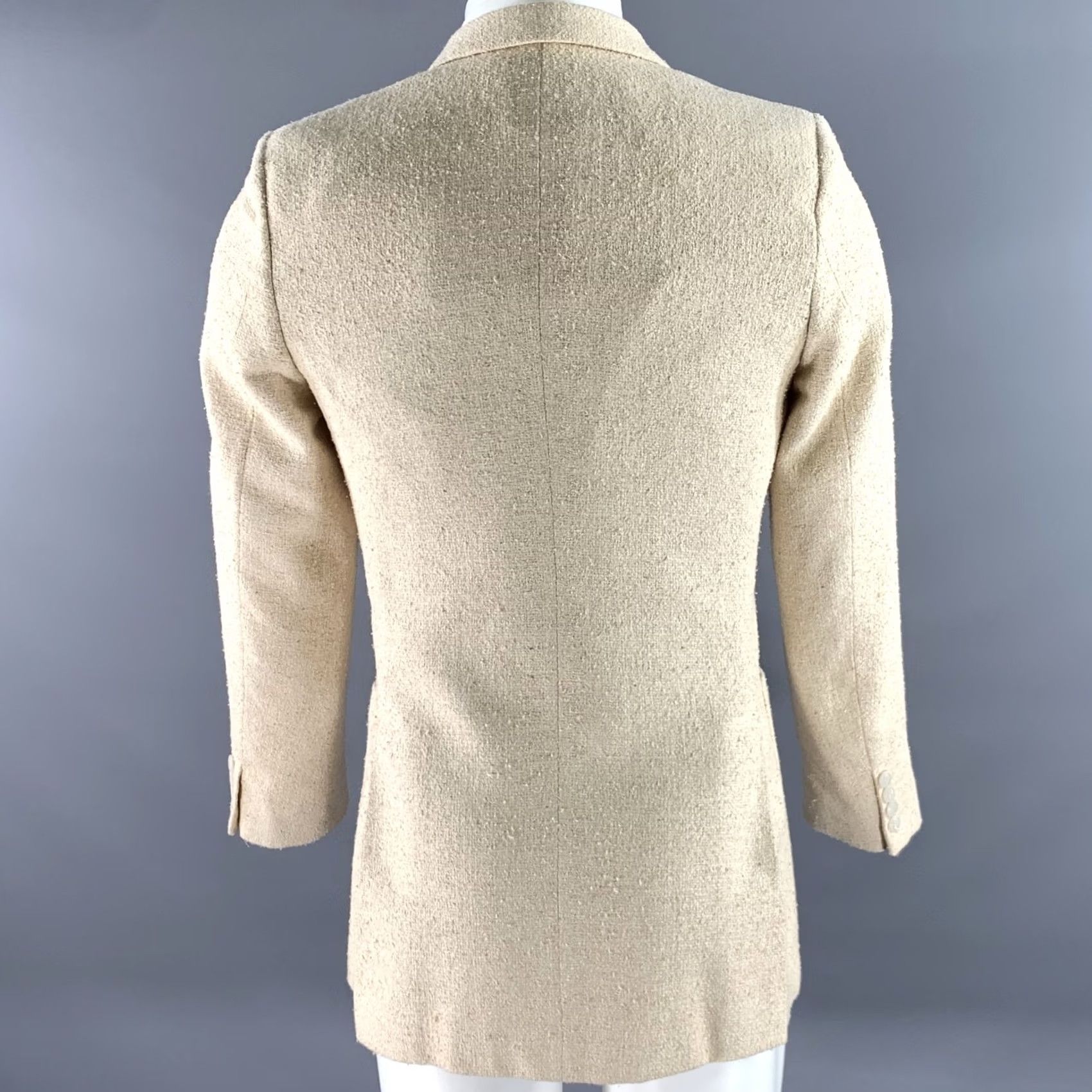 Yves Saint Laurent VINTAGE YVES SAINT LAURENT Size 38 Cream Tweed Wool Blend Sport Coat Blazer Men Size 38R - 4 Thumbnail