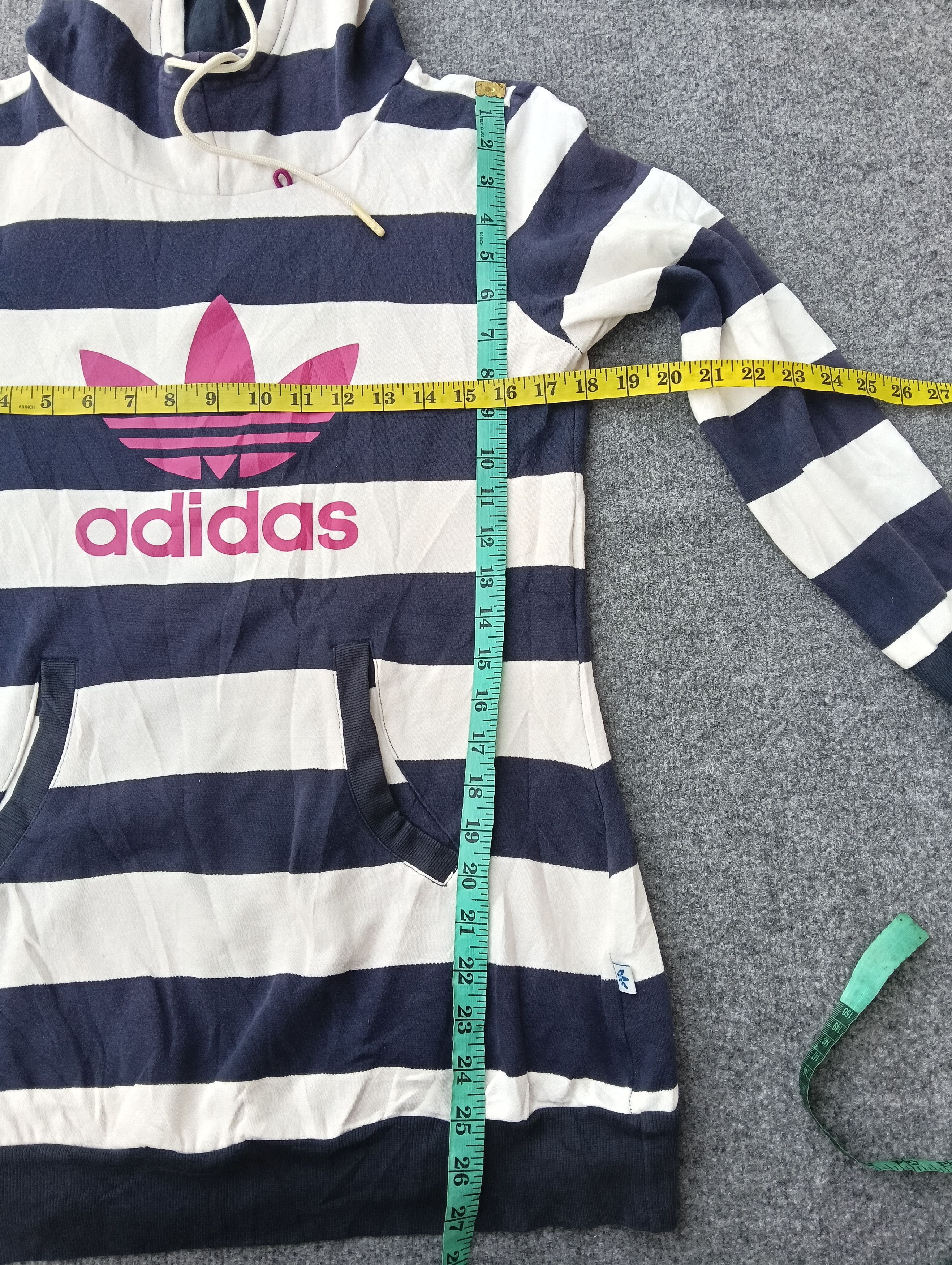 Adidas Adidas Trefoil Striped Hoodie Pullover Pink Logo Sweatshirt Size M / US 6-8 / IT 42-44 - 2 Thumbnail