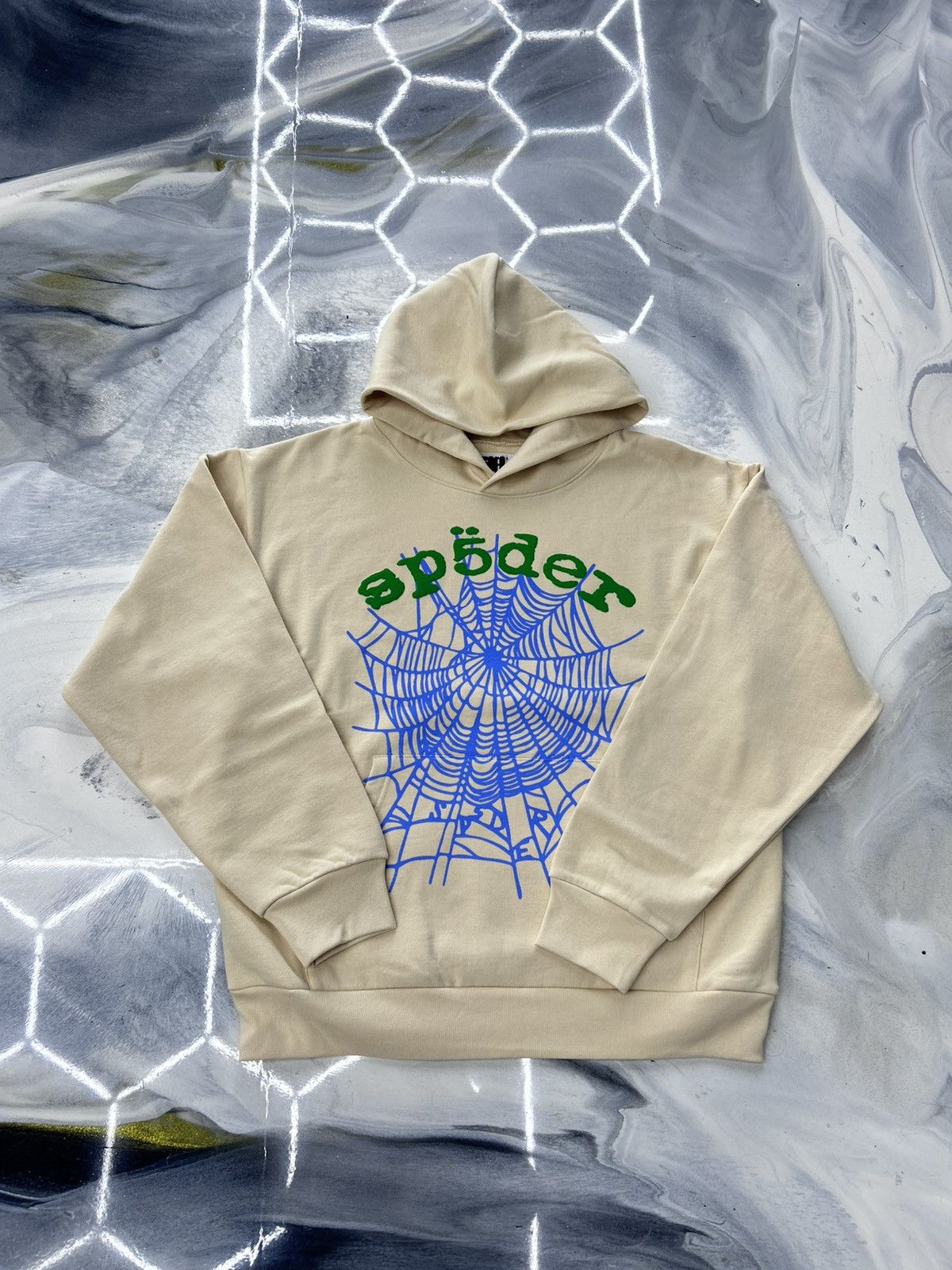Sp5der Sp5der Web V2 Hoodie Cream Green Blue Size M Size US M / EU 48-50 / 2 - 1 Thumbnail