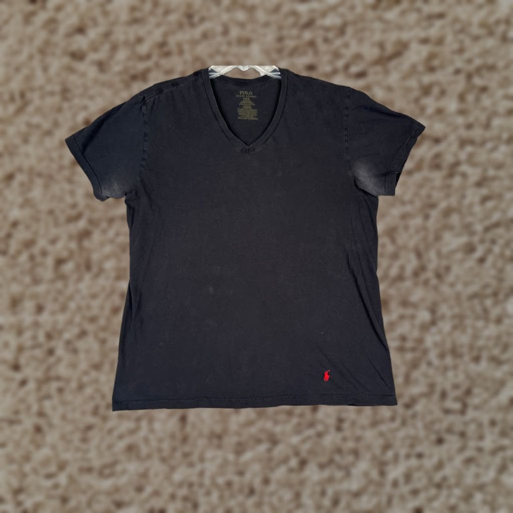 Ralph Lauren Polo Ralph Lauren Shirt Men Large Black Short Sleeve V-Neck 100% Cotton READ Size US L / EU 52-54 / 3 - 1 Thumbnail