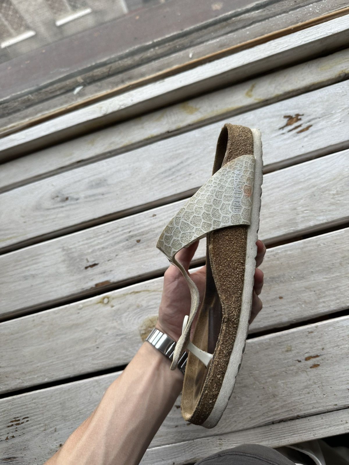 Birkenstock 🚨Vintage Birkenstock 40 beige Luxe Sandals rare slides Size US 10 / IT 40 - 4 Thumbnail