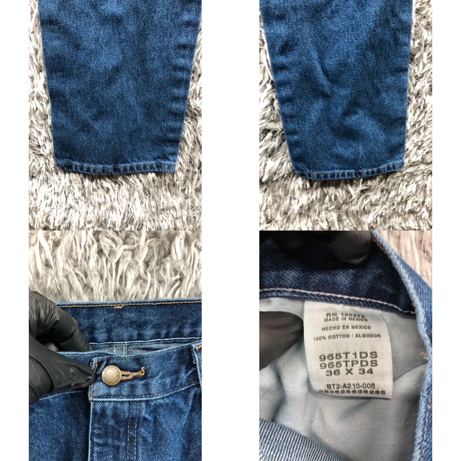 Wrangler Wrangler Jeans Straight 36x34 Mens Mid Blue Wash Denim 5-Pocket Regular Slim Comfortable Belt Loops Size US 36 / EU 52 - 8 Thumbnail
