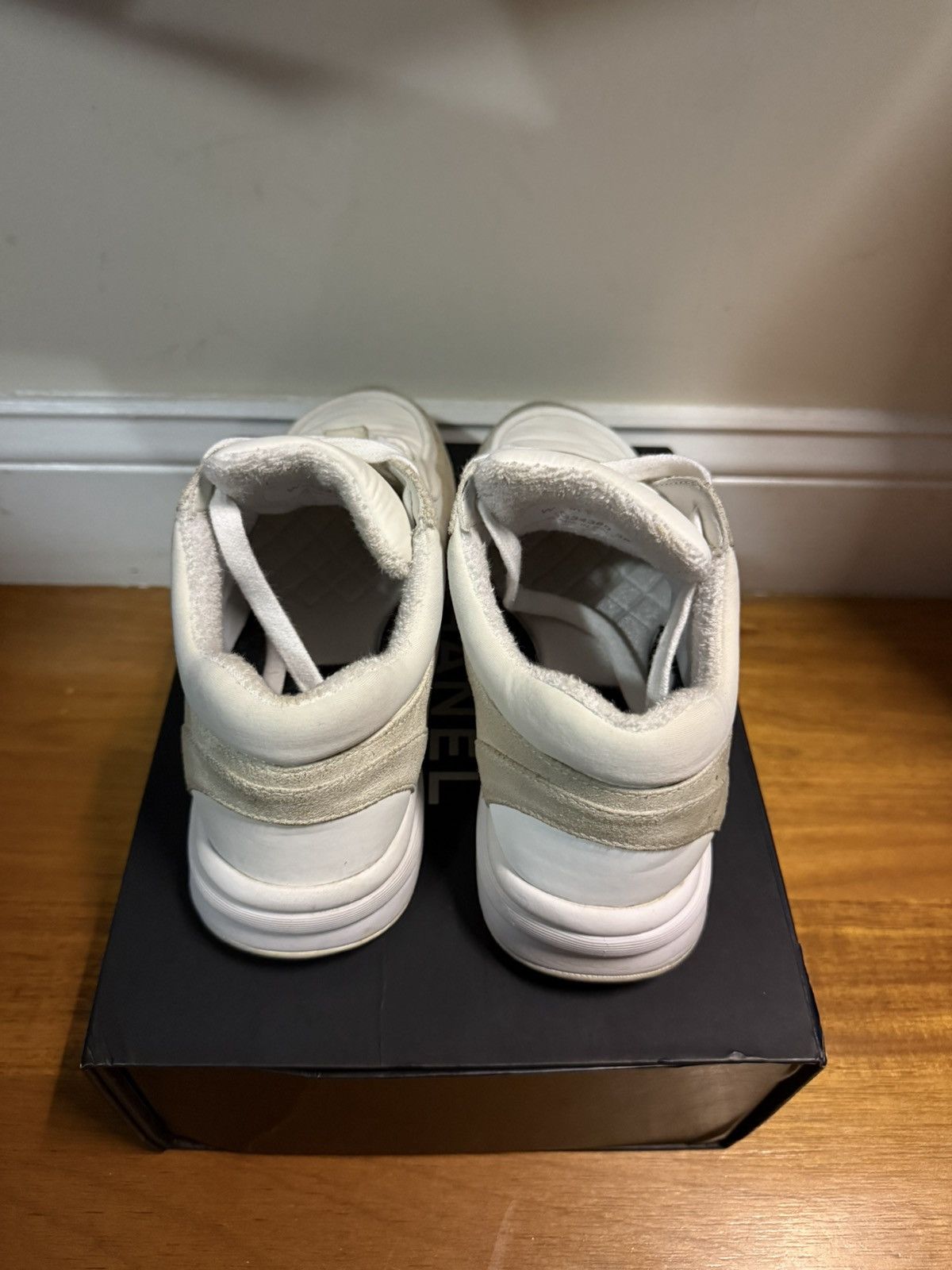 Chanel Suede Calfskin Fabric CC Sneakers Size US 5 / EU 37 - 4 Thumbnail